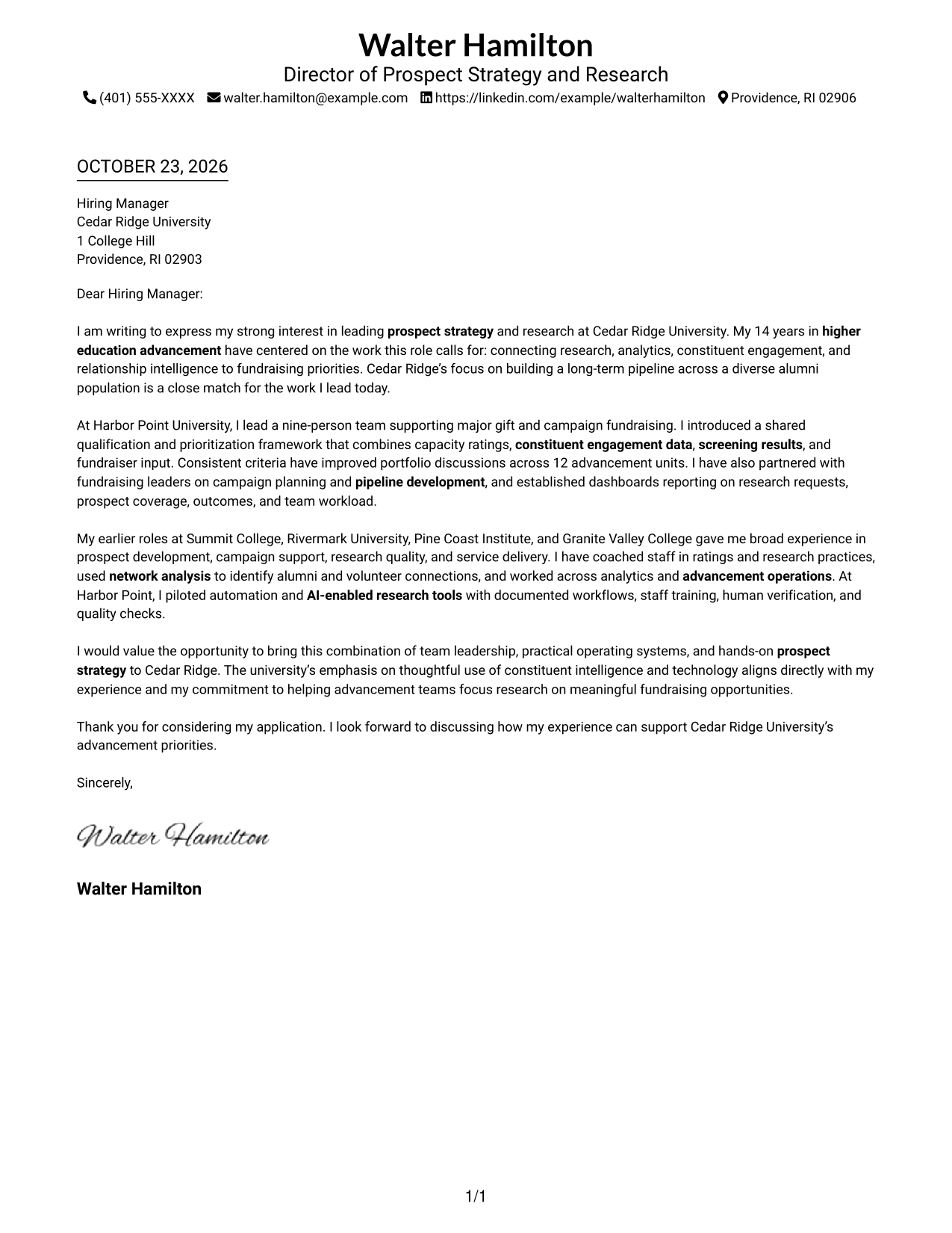 Cover letter example — page 1