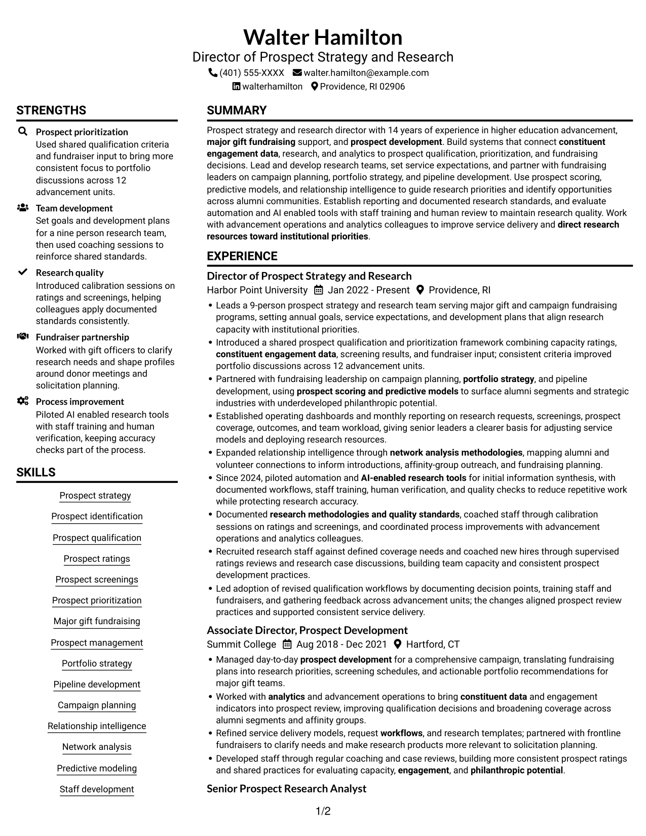 Resume example — page 1
