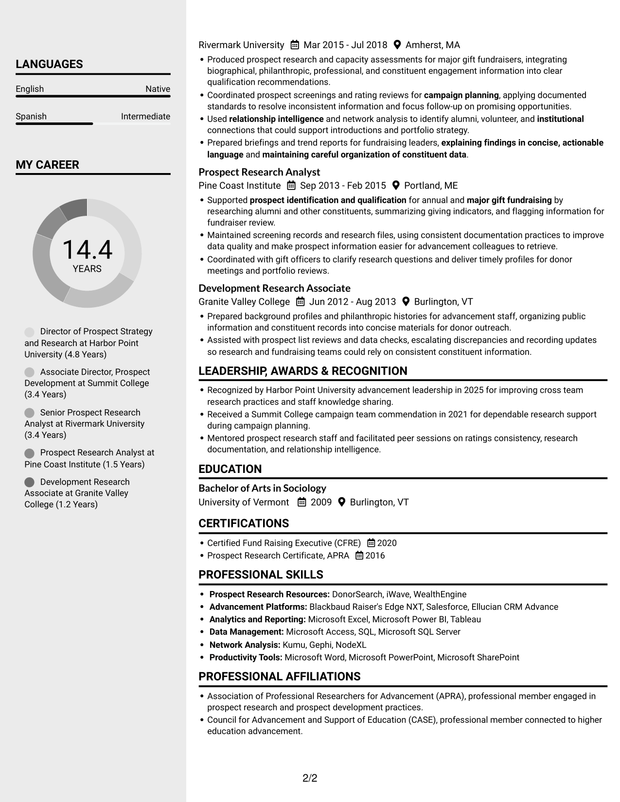 Resume example — page 2