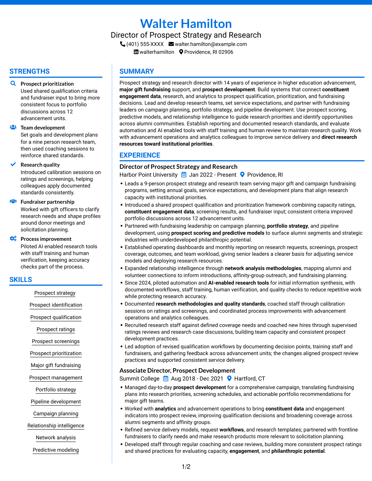 Resume example — page 1