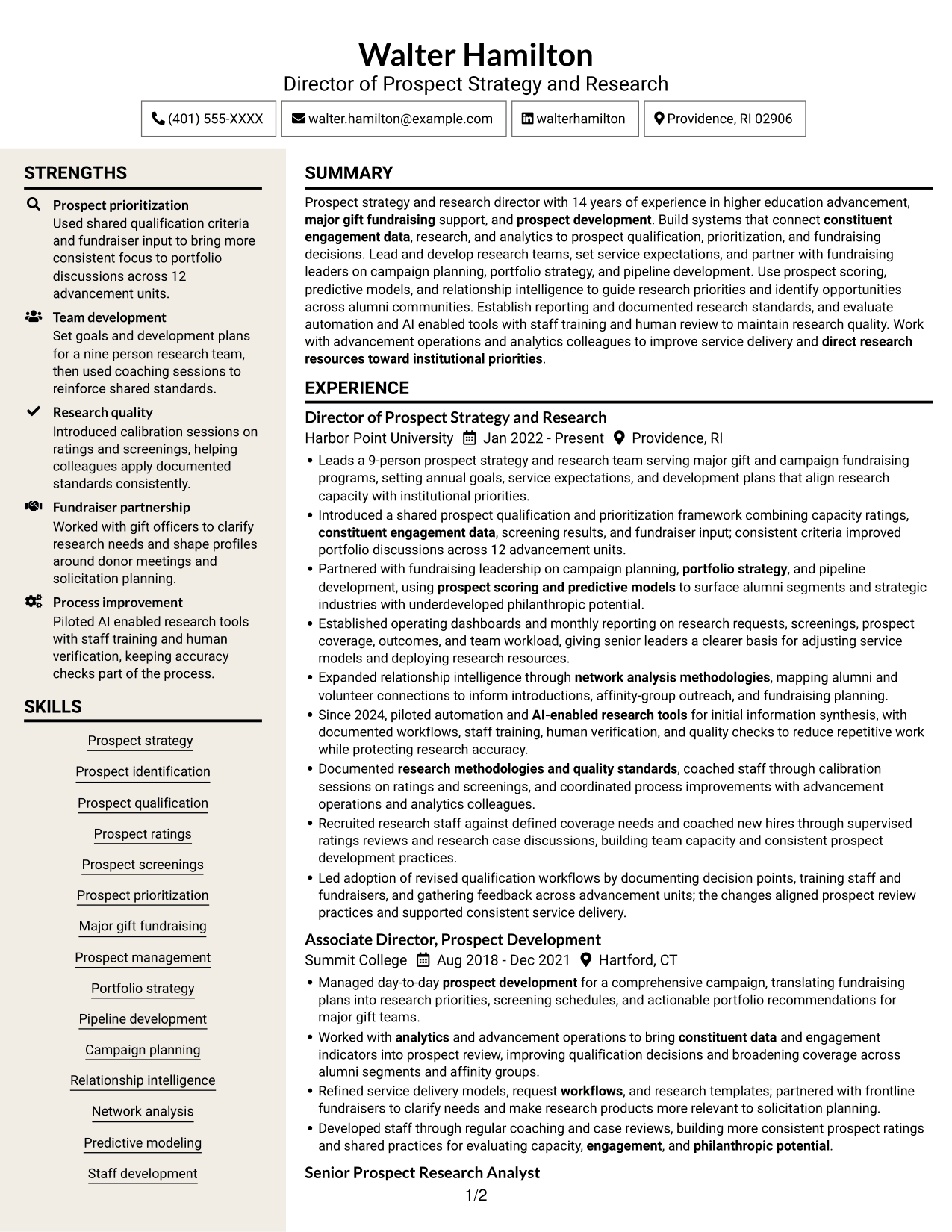 Resume example — page 1