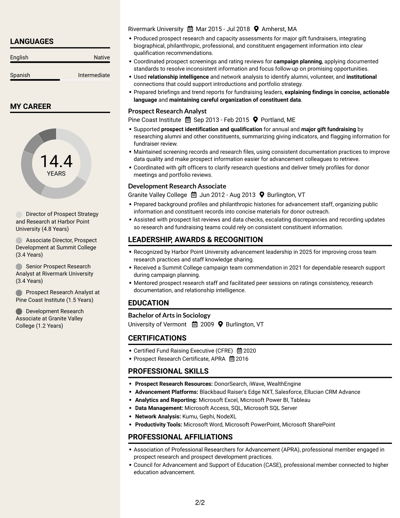 Resume example — page 2