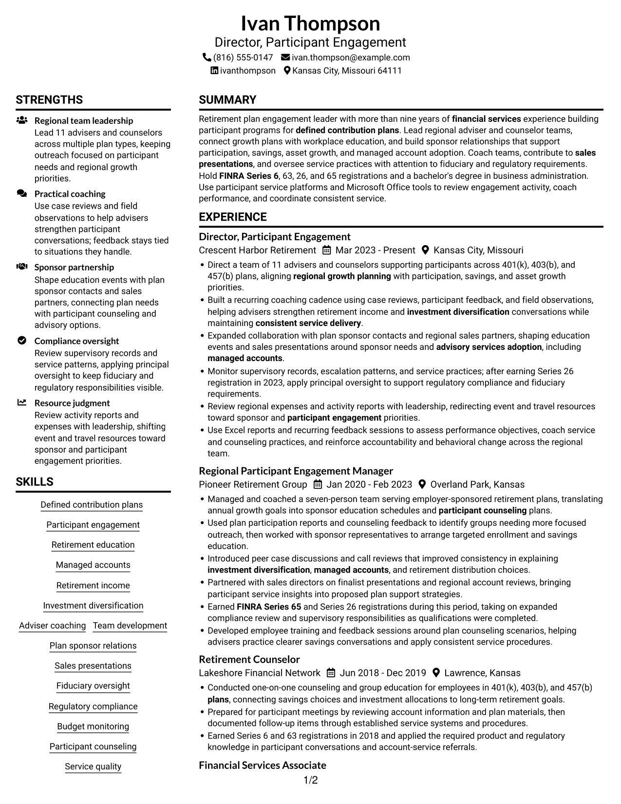 Resume example — page 1
