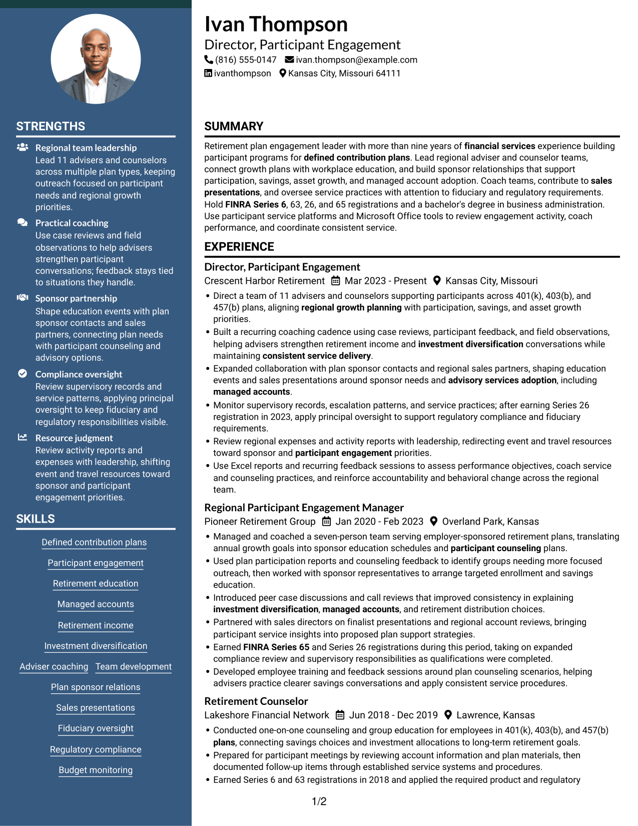 Resume example — page 1