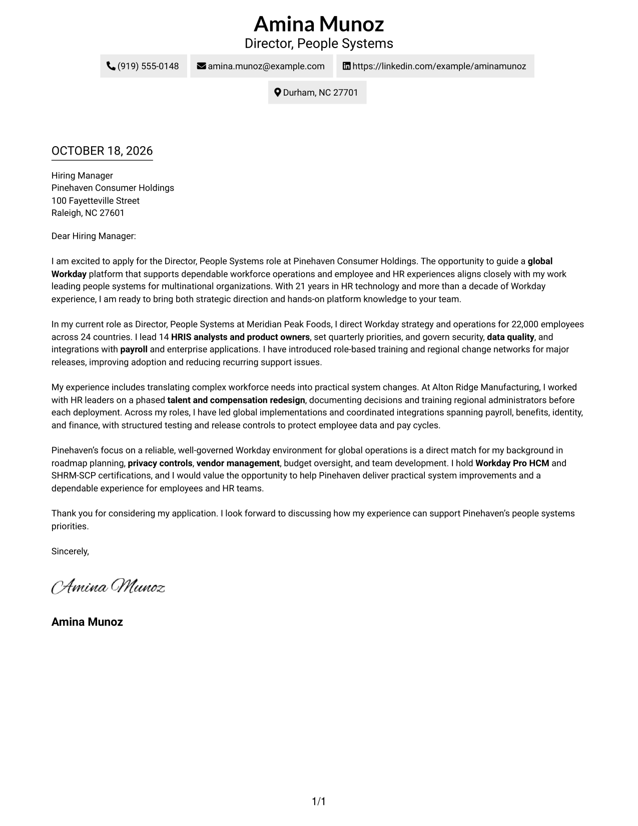 Cover letter example — page 1