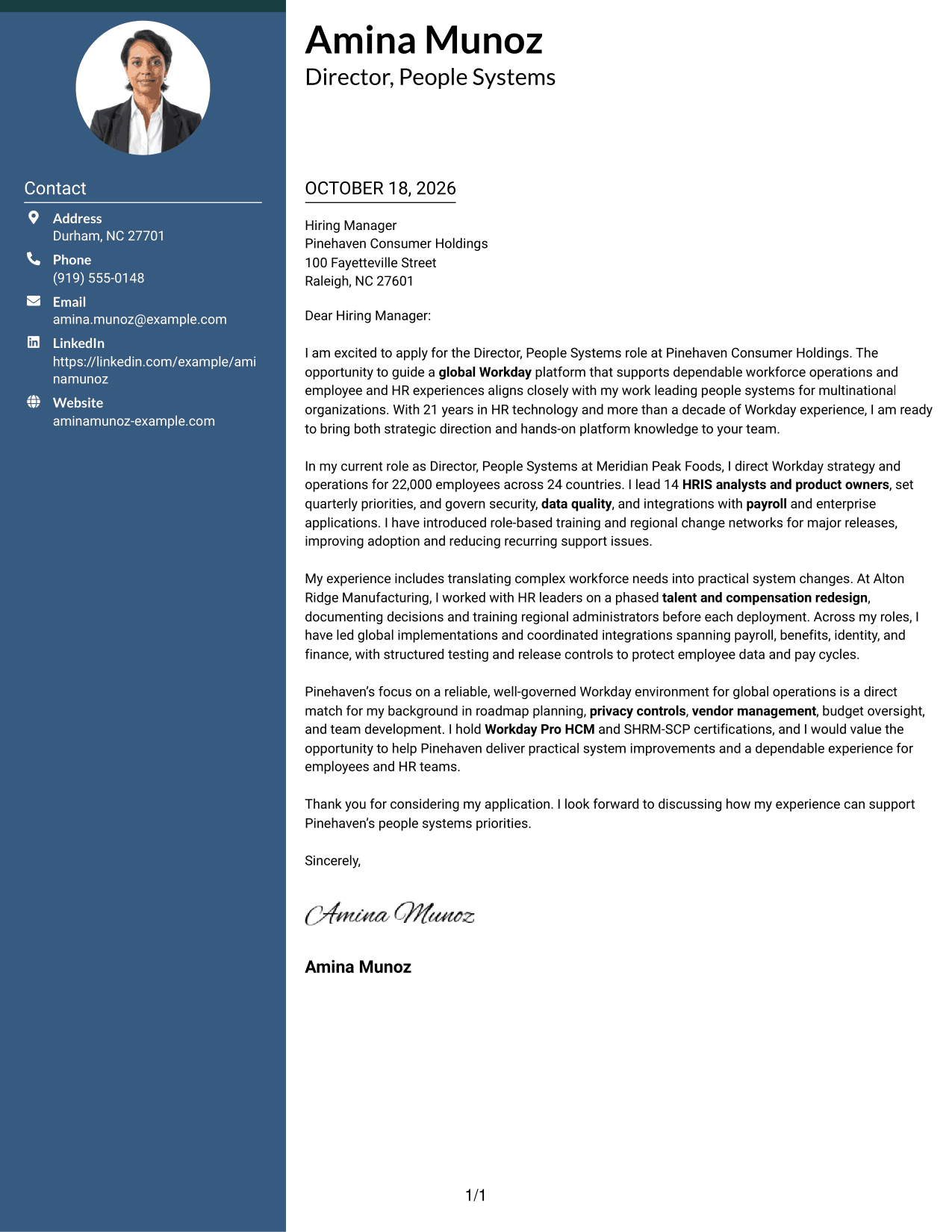 Cover letter example — page 1