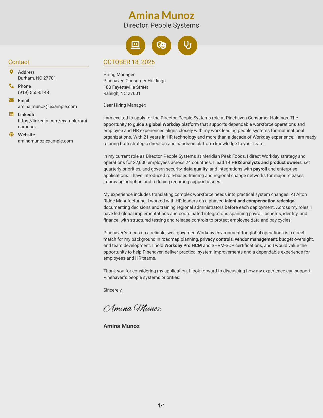 Cover letter example — page 1