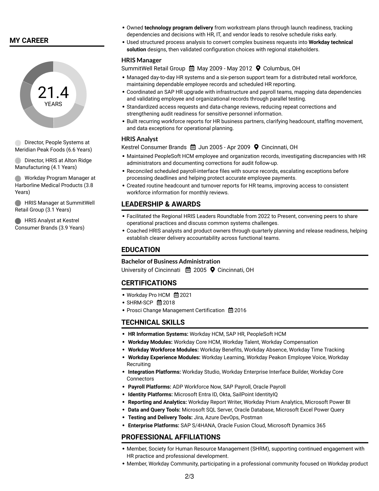 Resume example — page 2