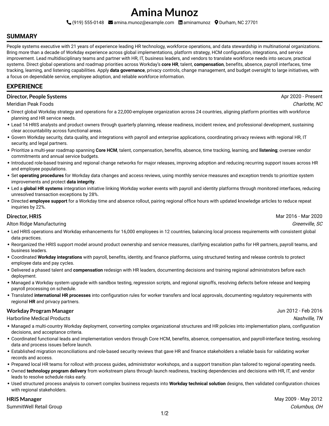 Resume example — page 1