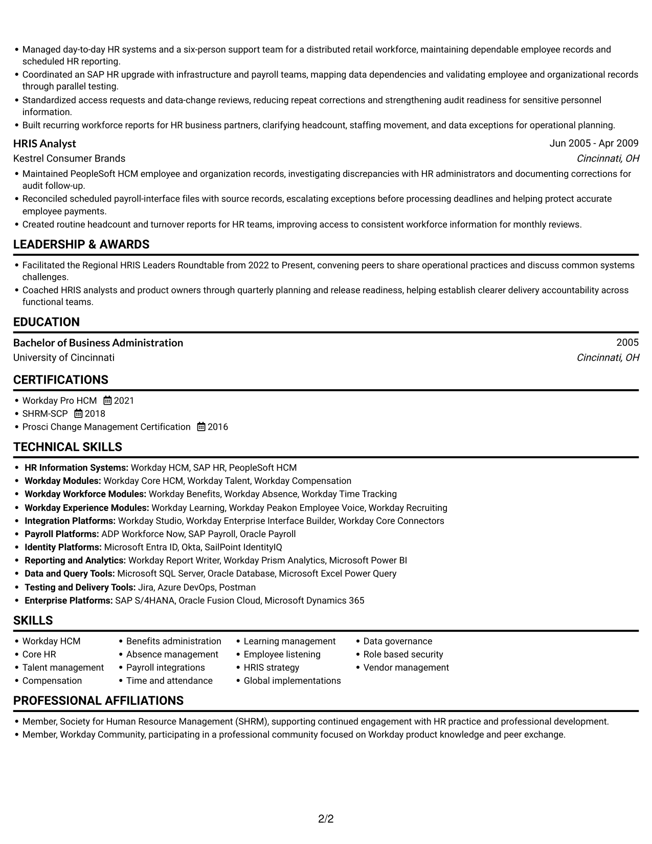 Resume example — page 2