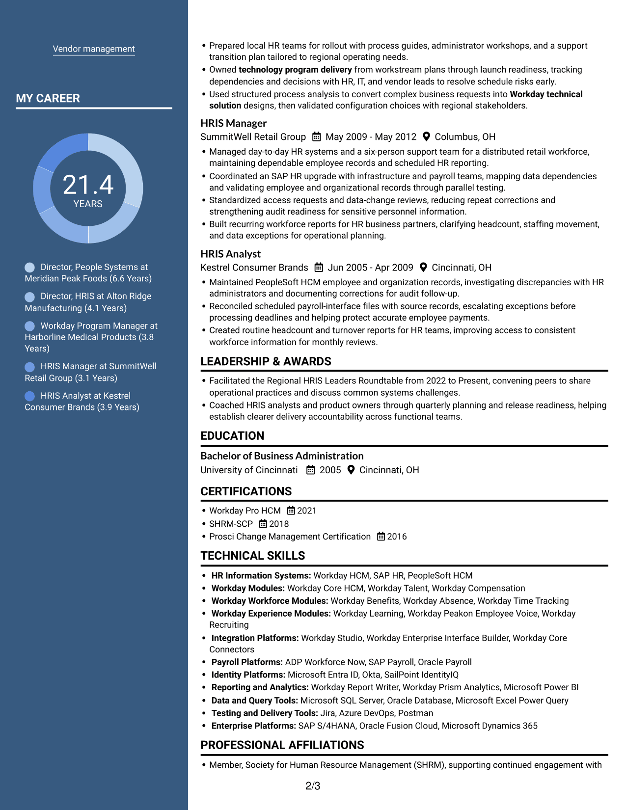 Resume example — page 2
