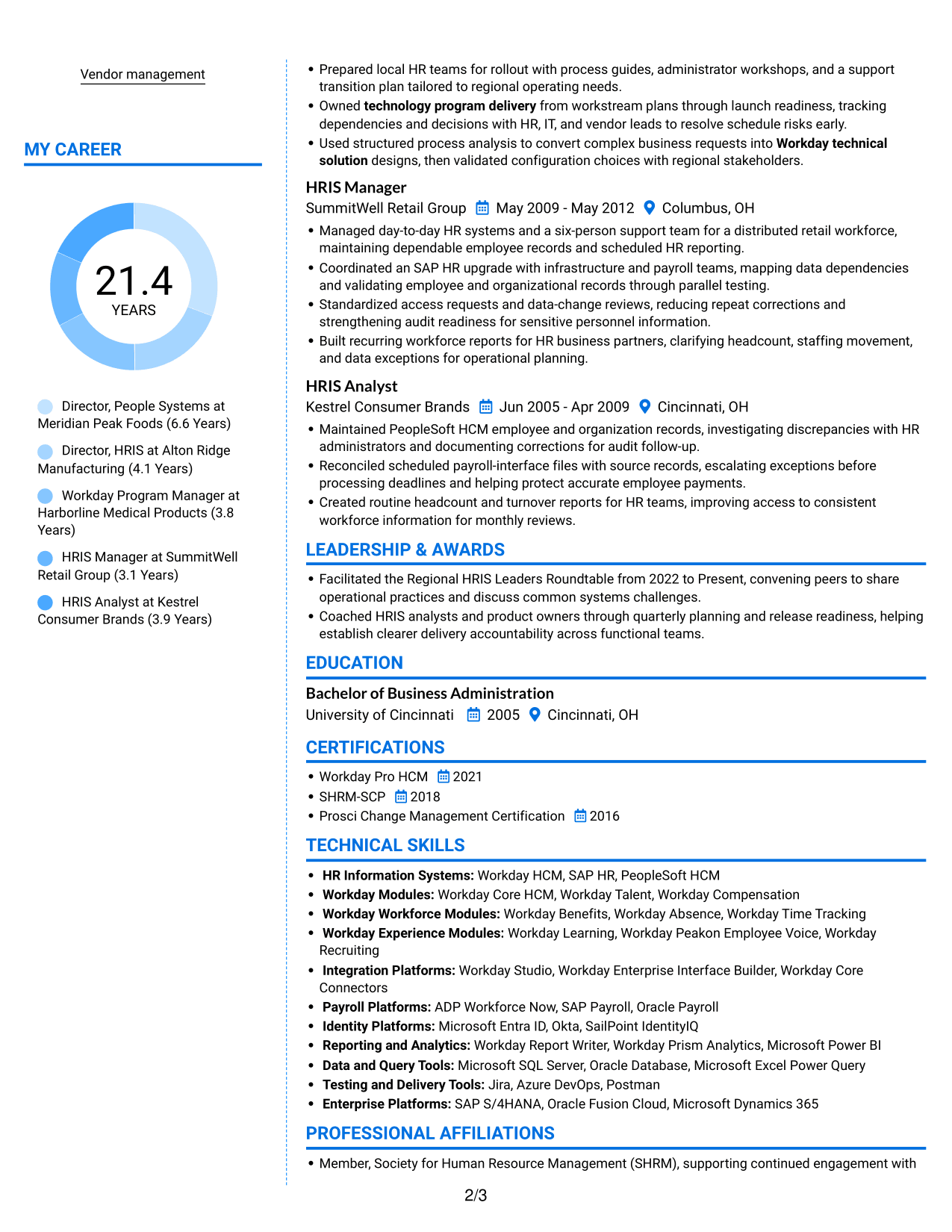 Resume example — page 2