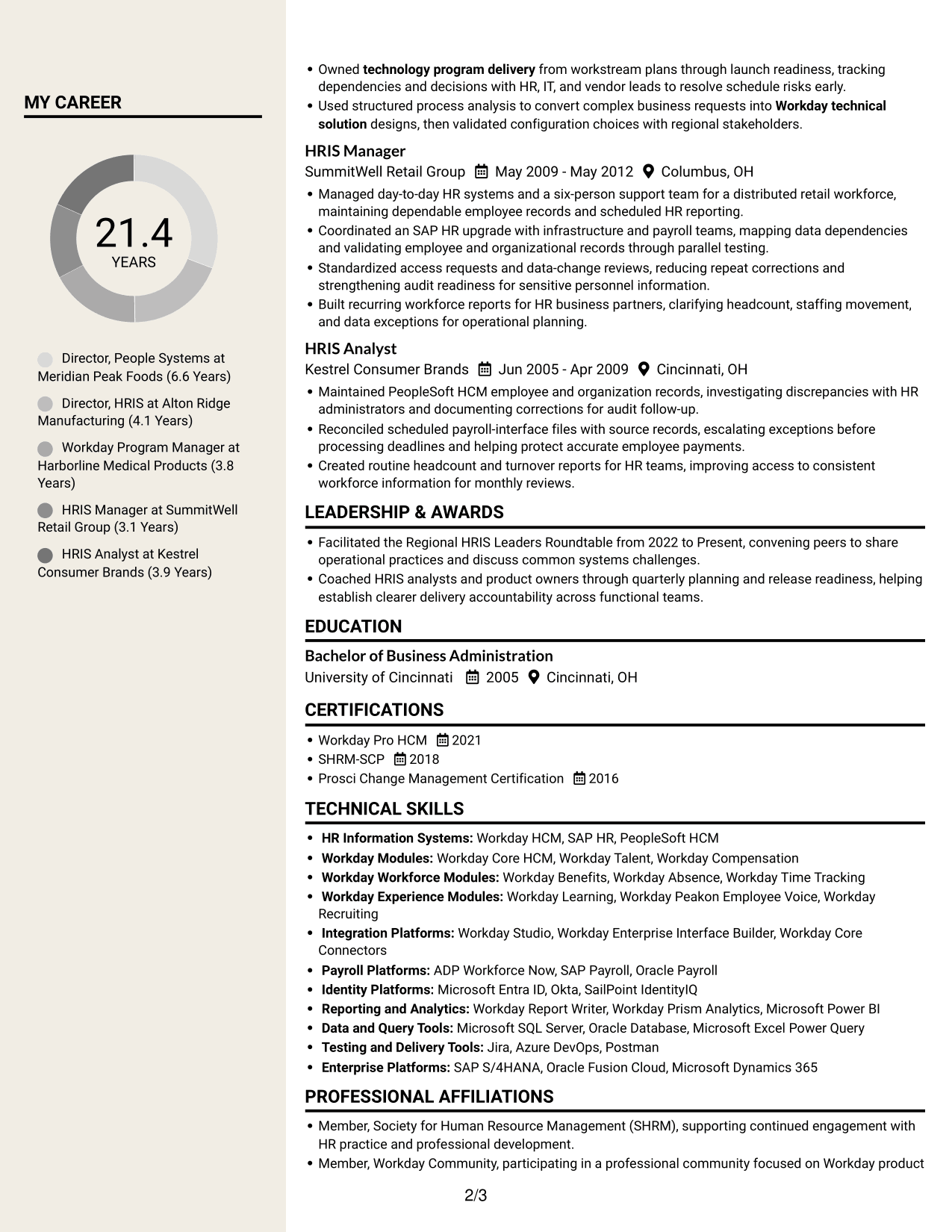Resume example — page 2
