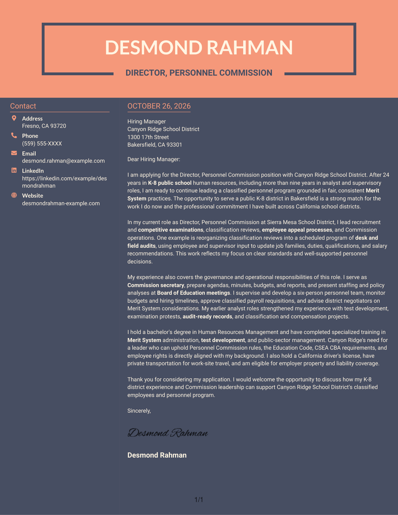 Cover letter example — page 1