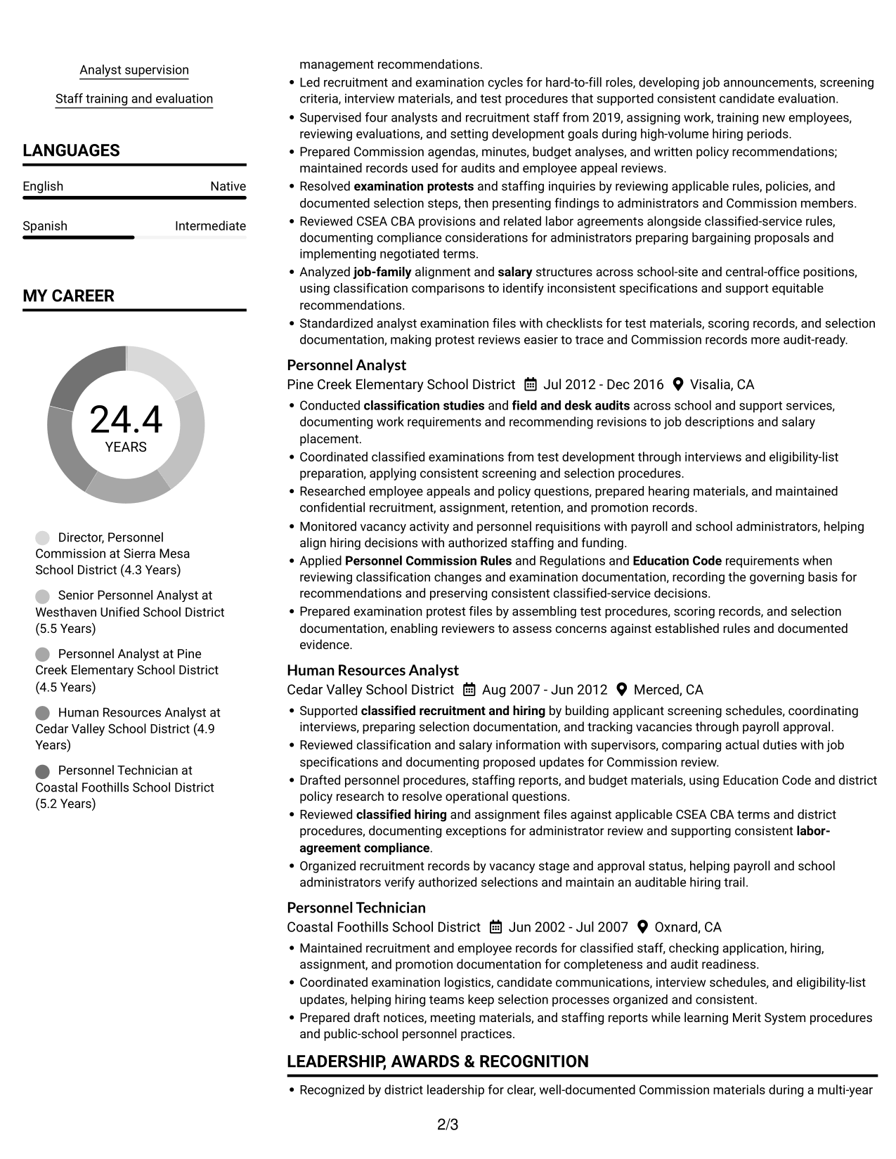 Resume example — page 2