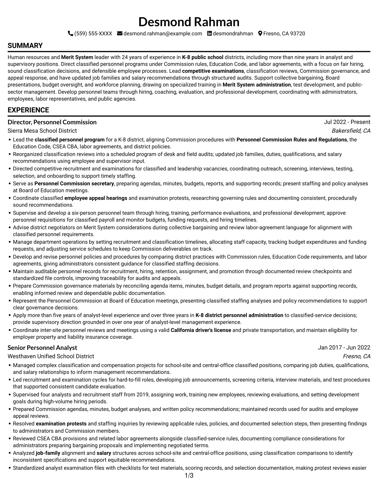 Resume example — page 1
