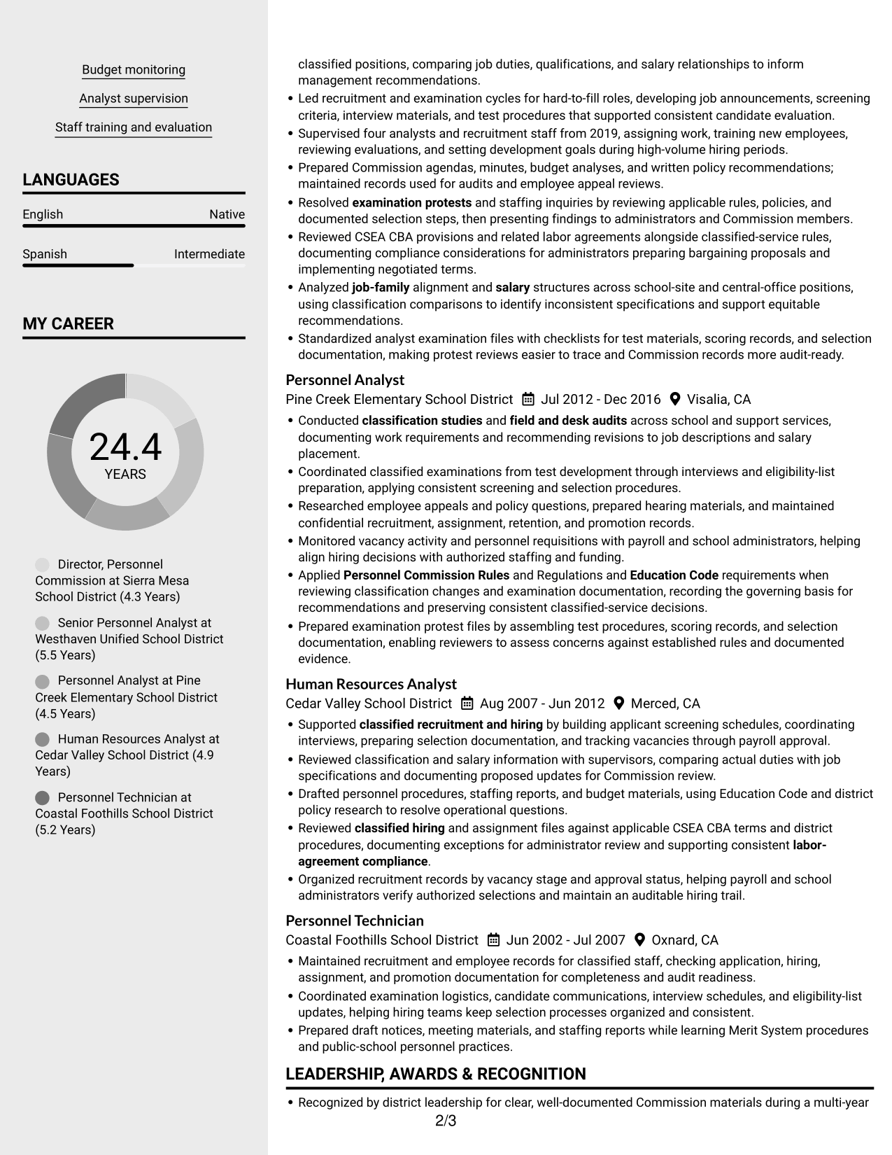 Resume example — page 2