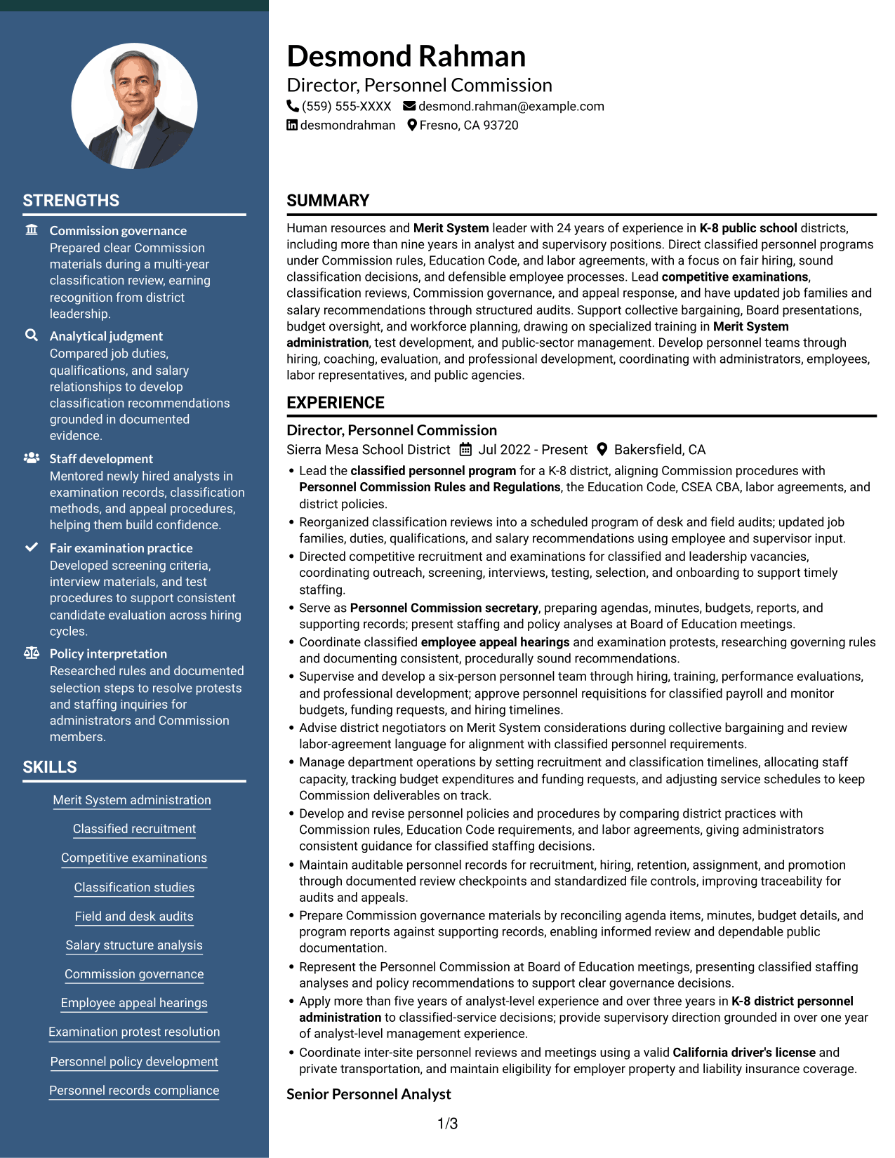 Resume example — page 1