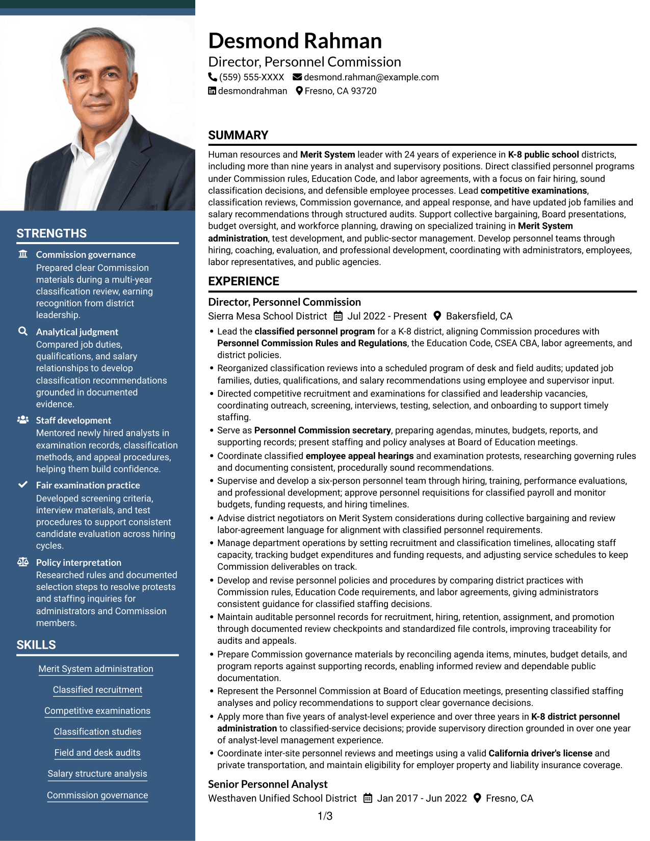 Resume example — page 1
