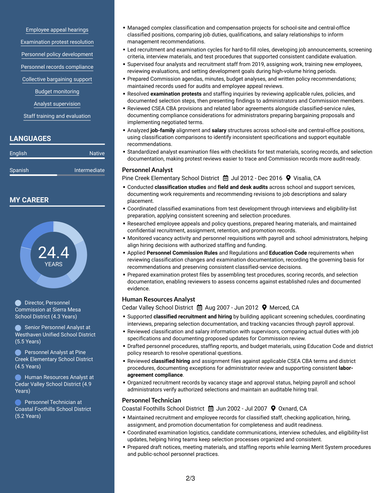 Resume example — page 2
