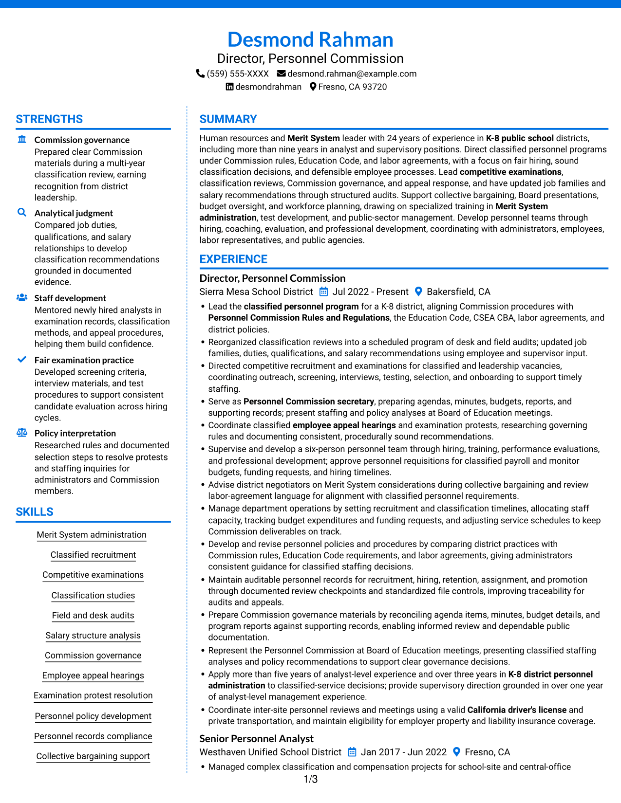 Resume example — page 1