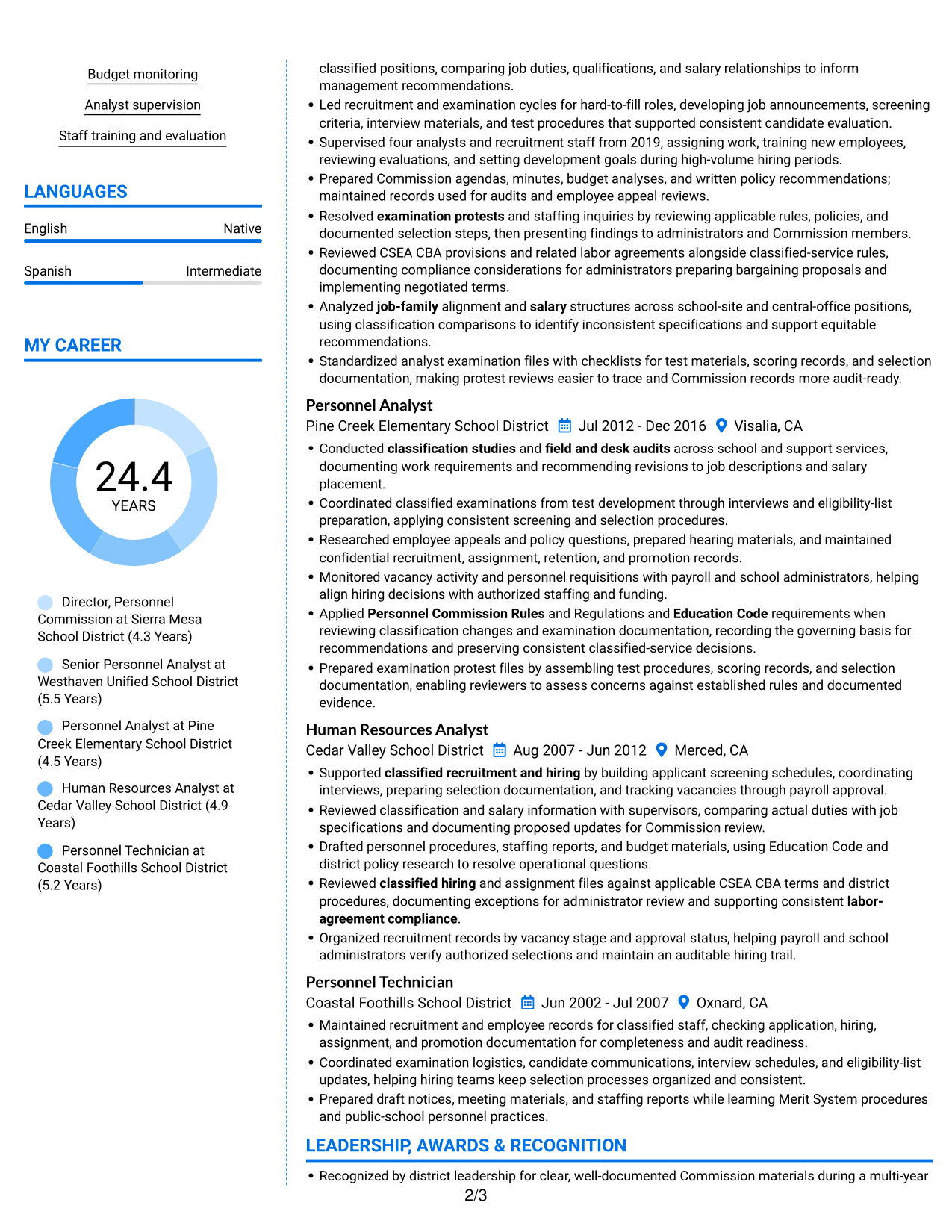 Resume example — page 2