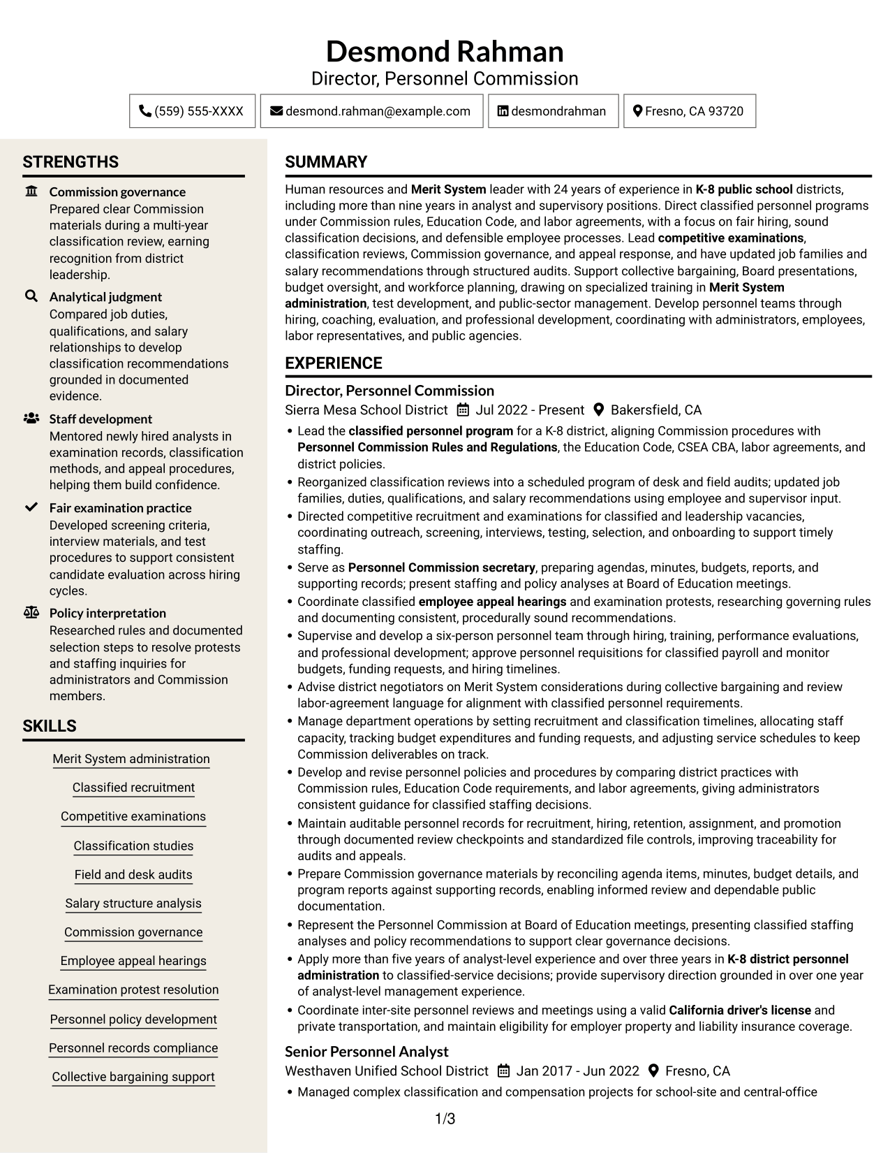 Resume example — page 1