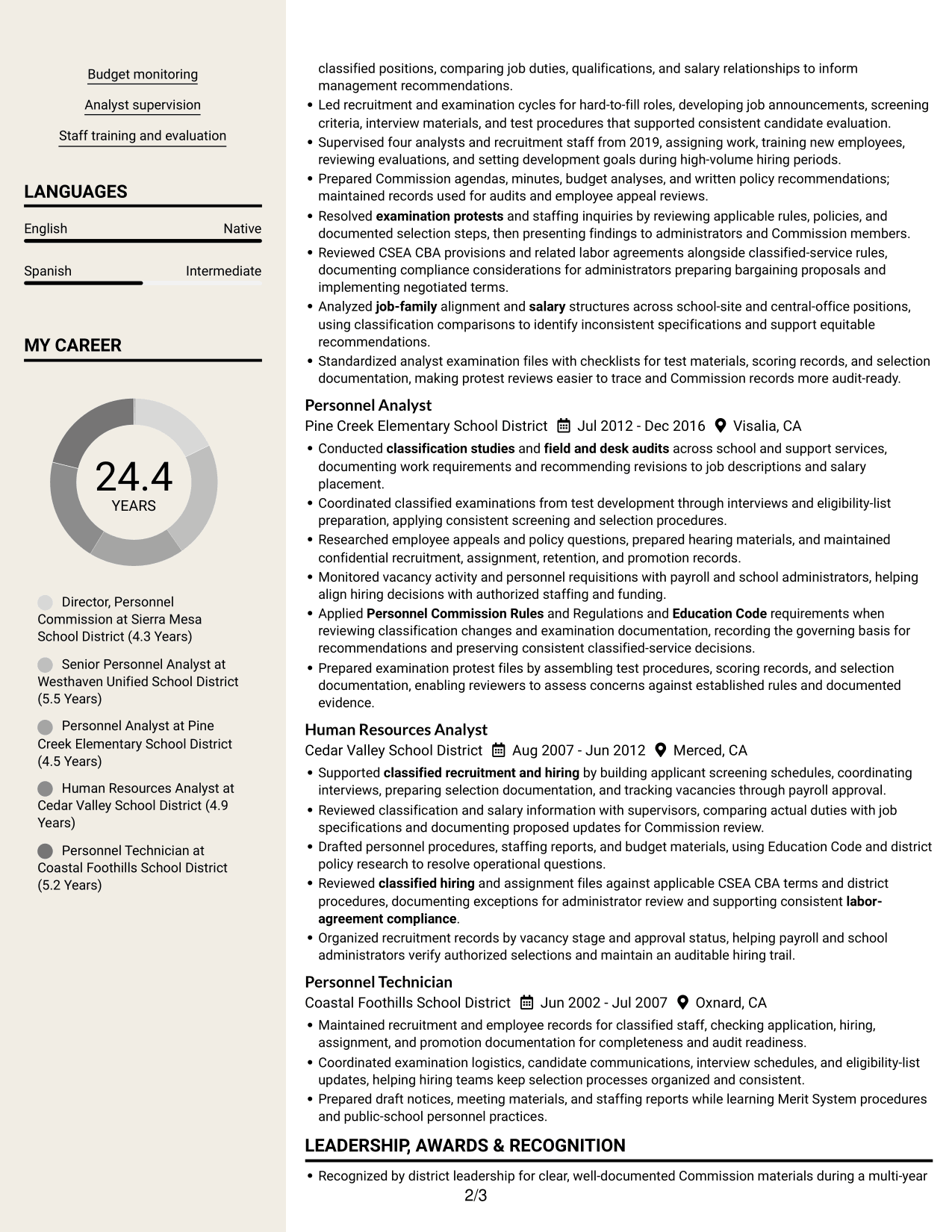 Resume example — page 2