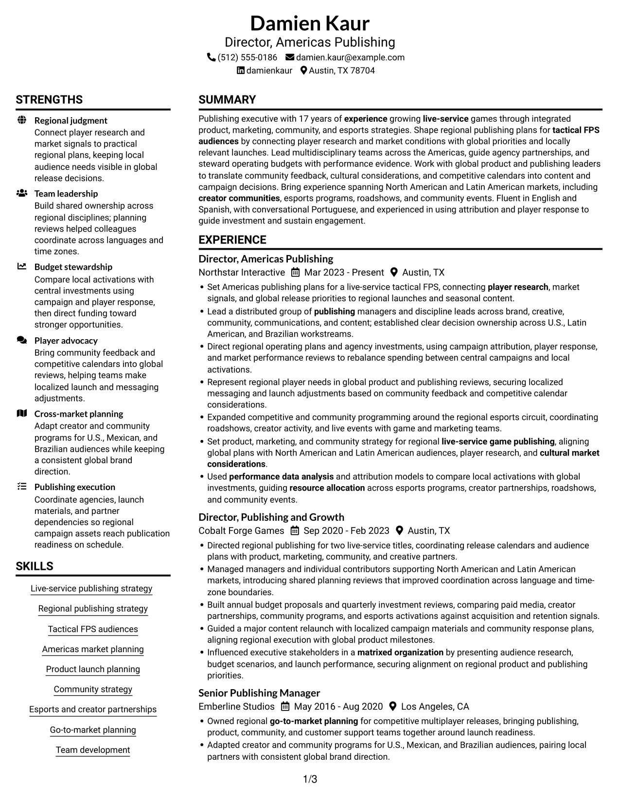 Resume example — page 1
