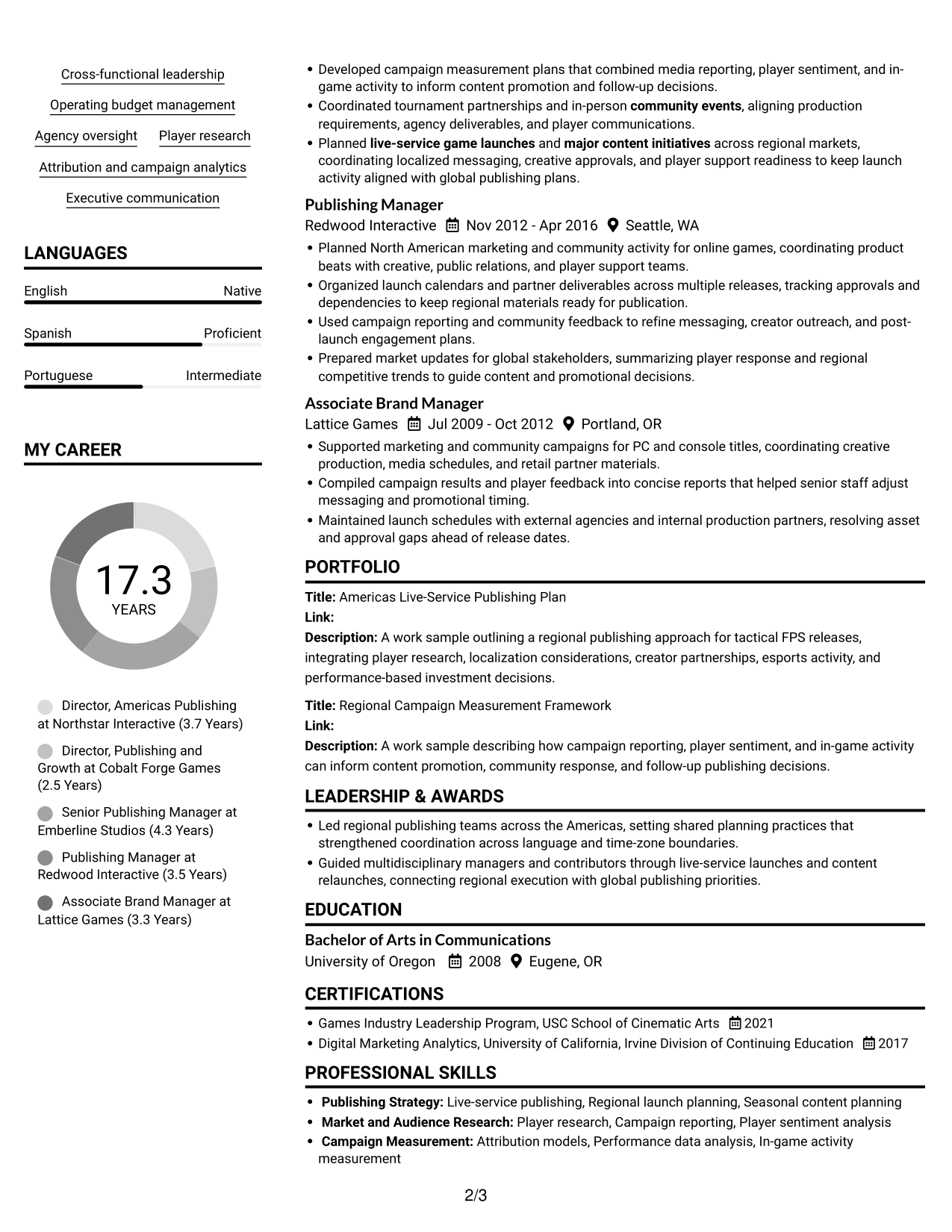Resume example — page 2