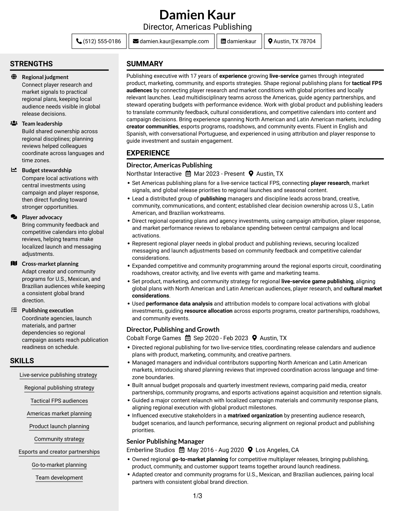Resume example — page 1