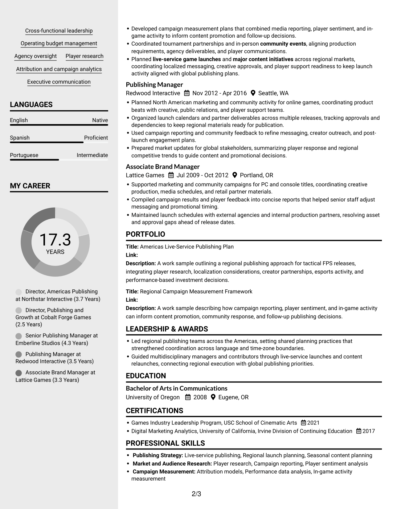 Resume example — page 2