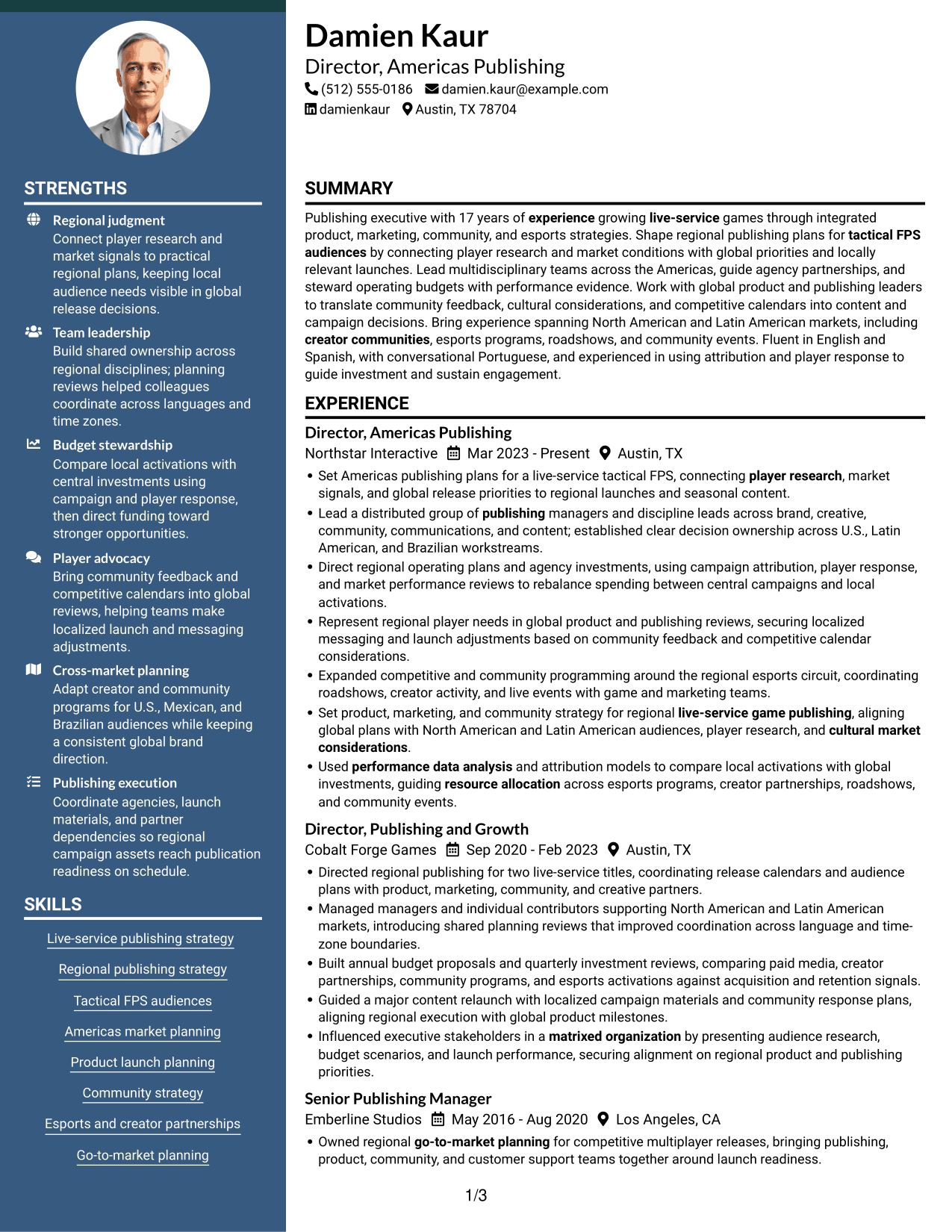 Resume example — page 1