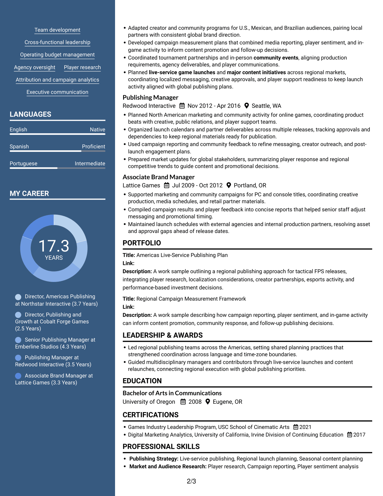 Resume example — page 2