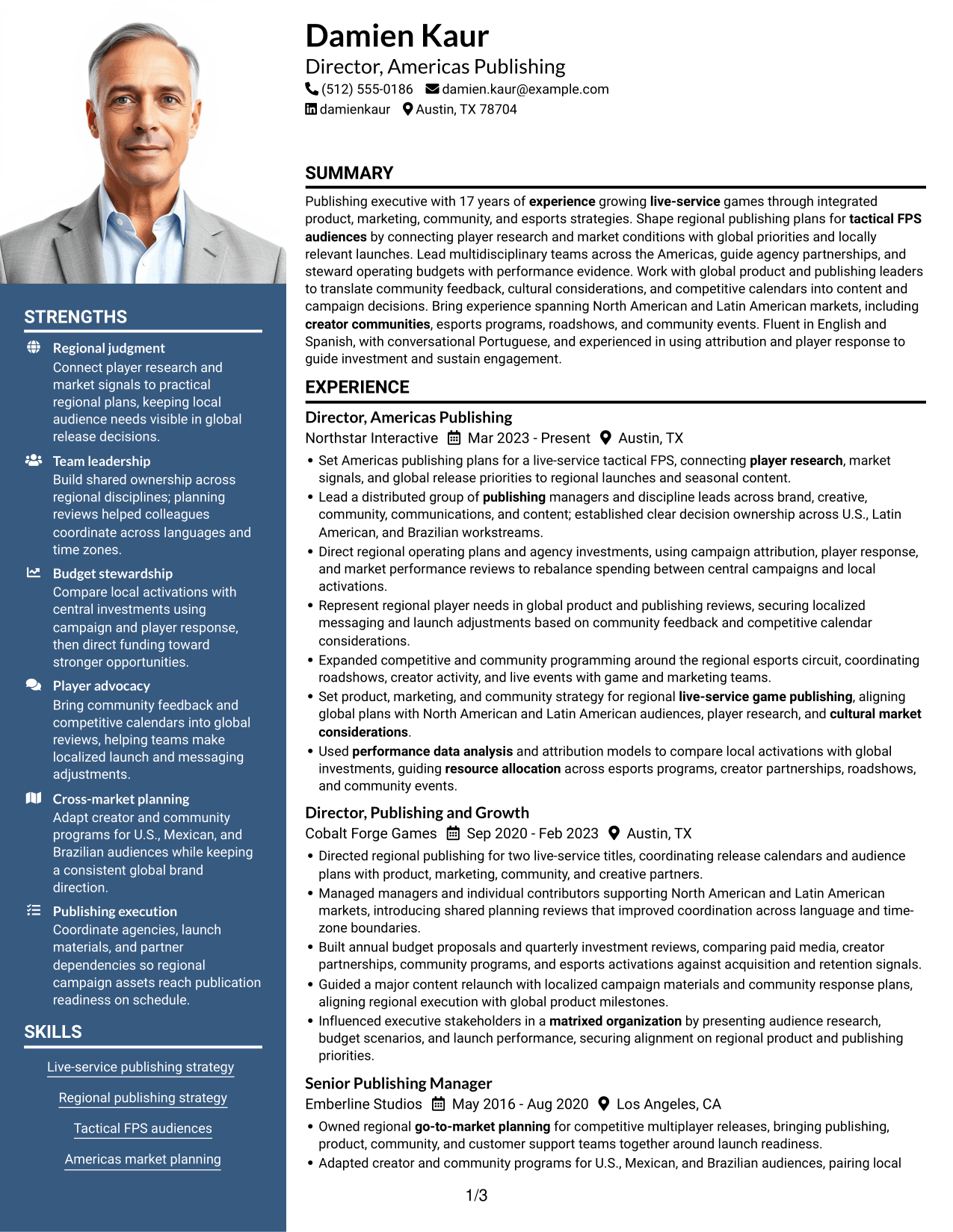 Resume example — page 1