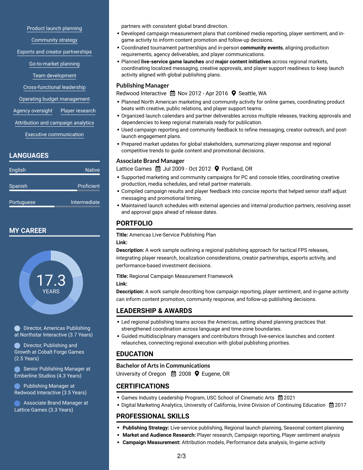 Resume example — page 2