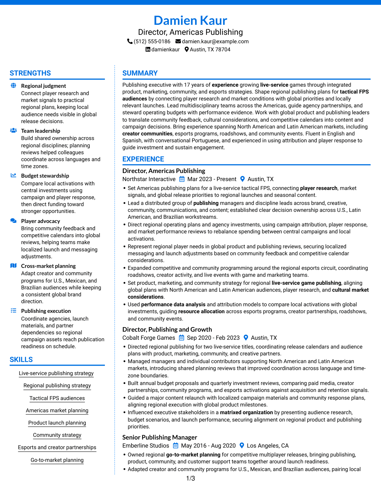 Resume example — page 1