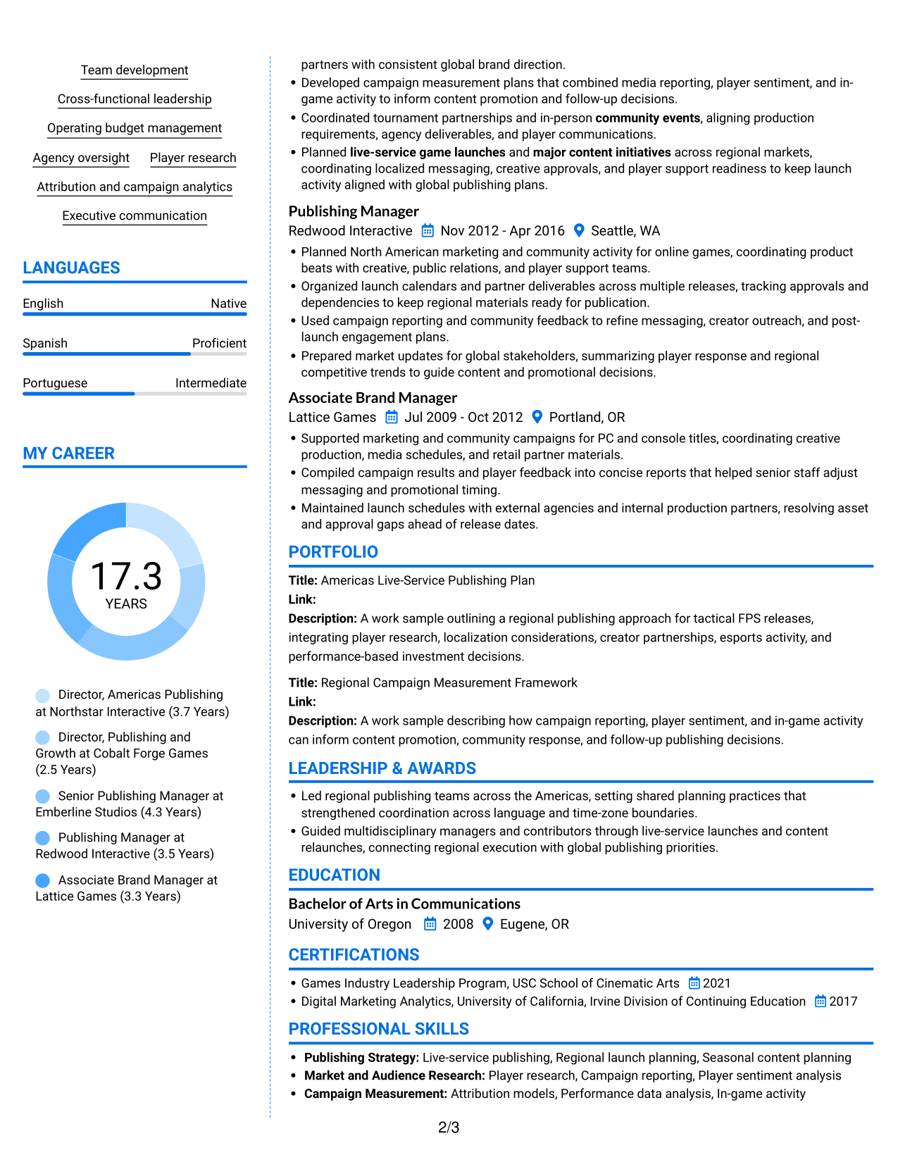 Resume example — page 2