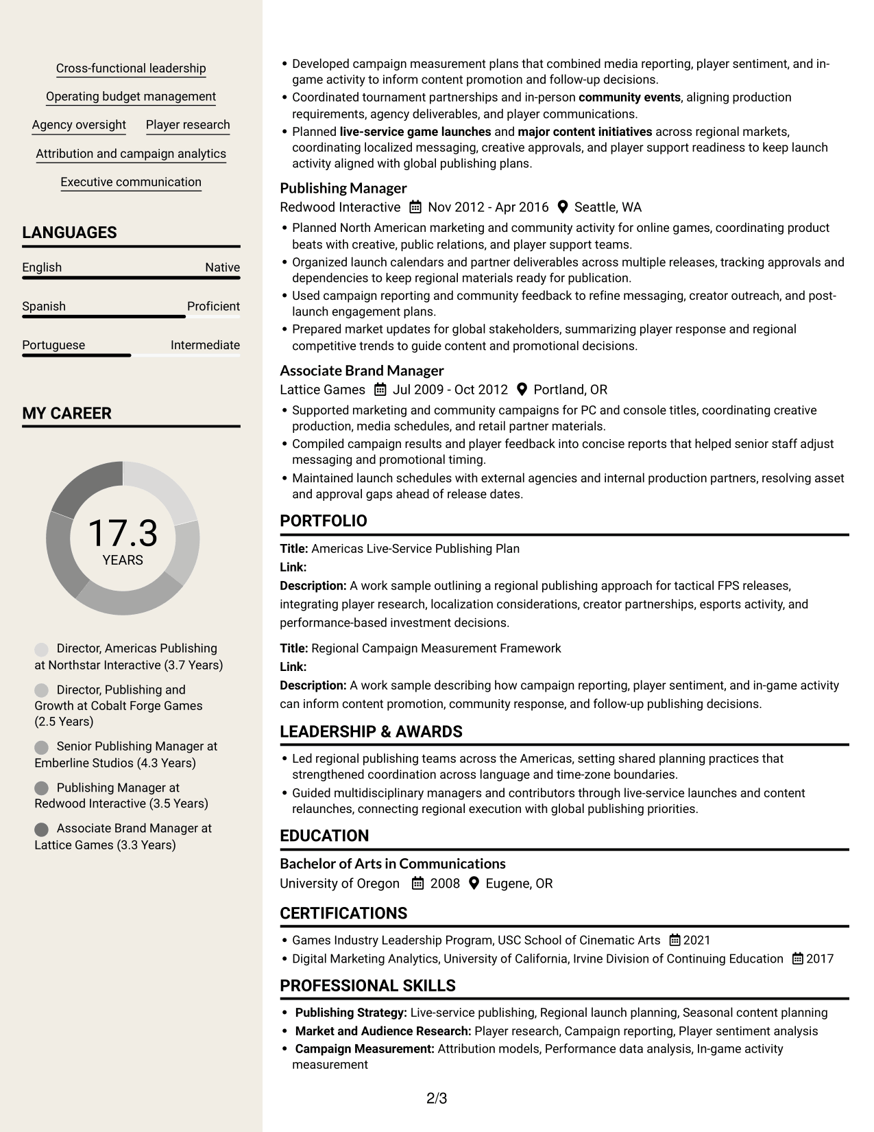 Resume example — page 2