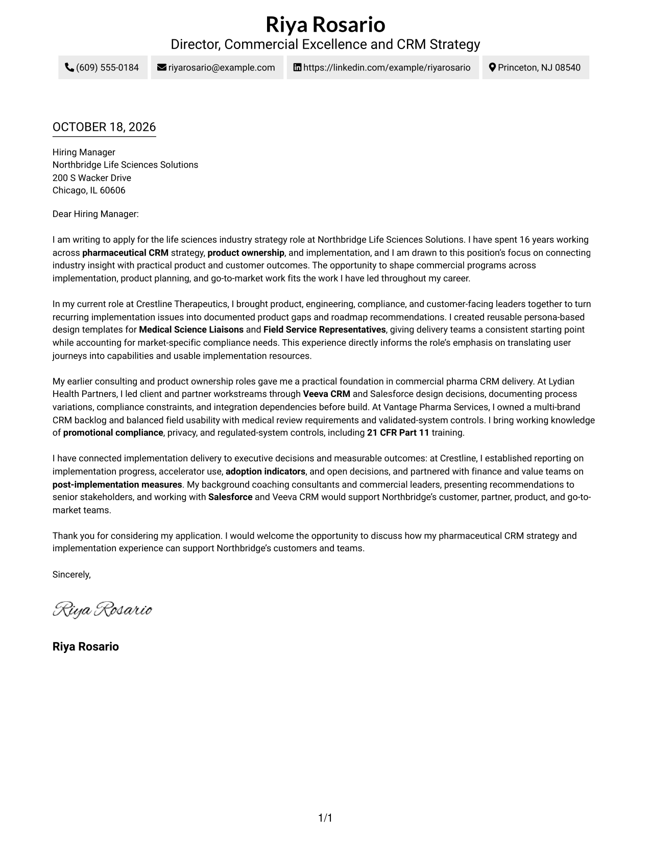Cover letter example — page 1