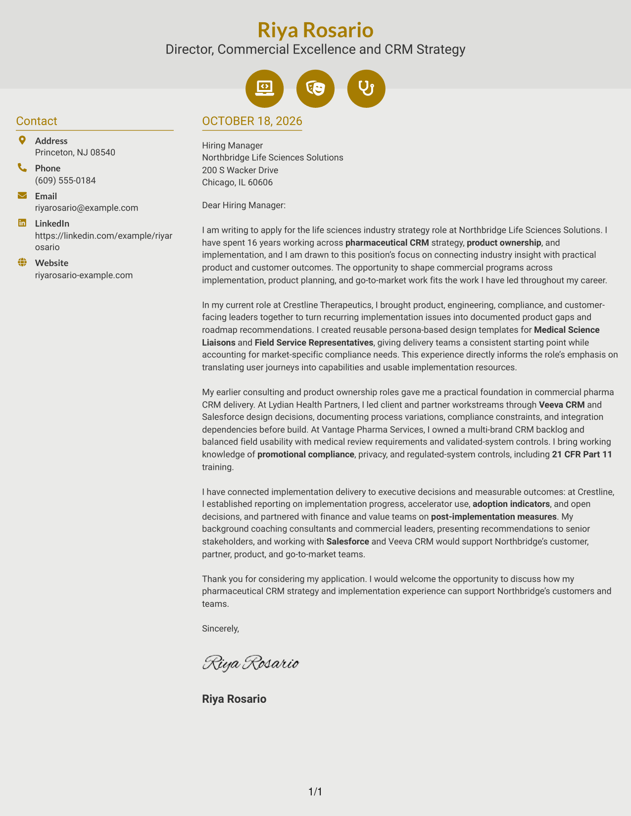 Cover letter example — page 1