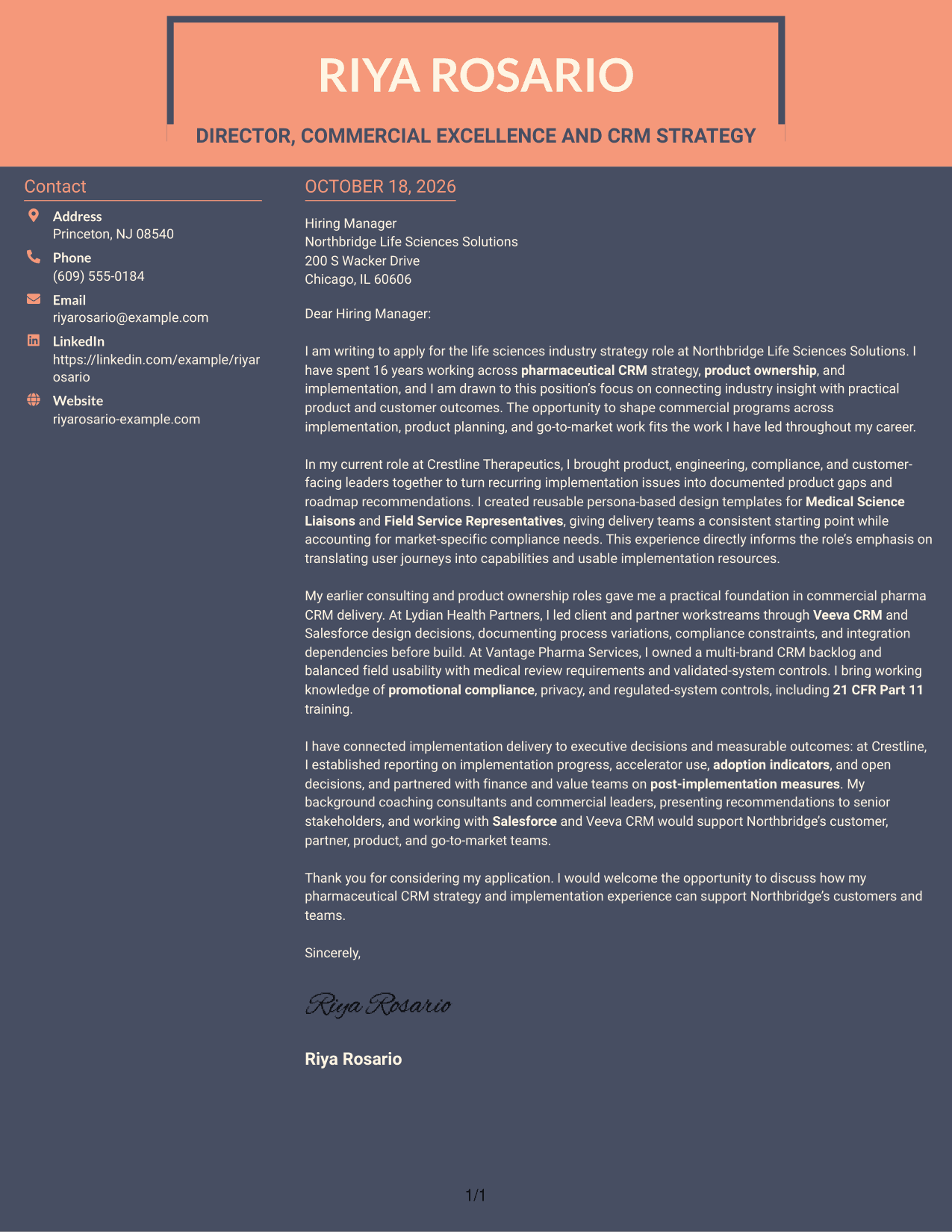 Cover letter example — page 1