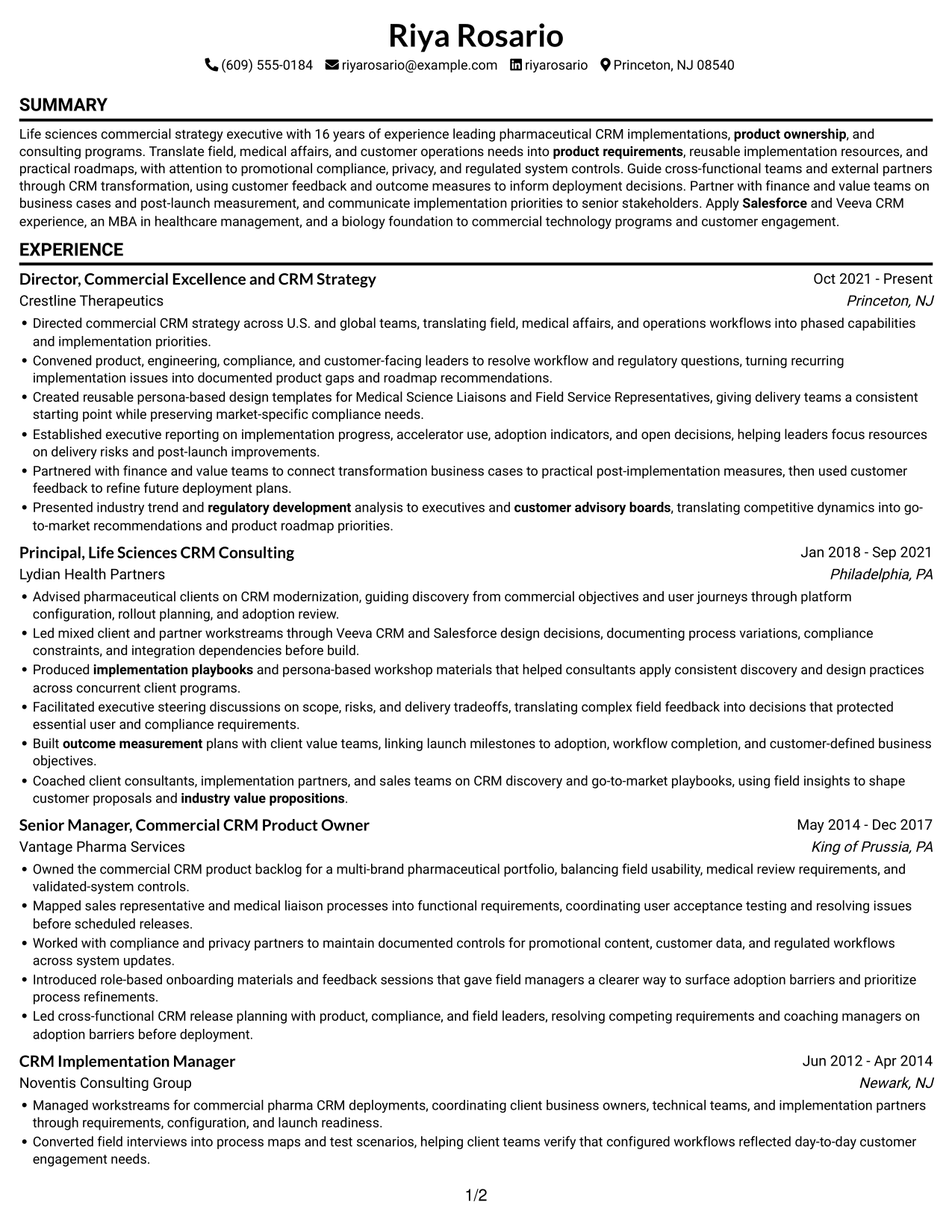 Resume example — page 1