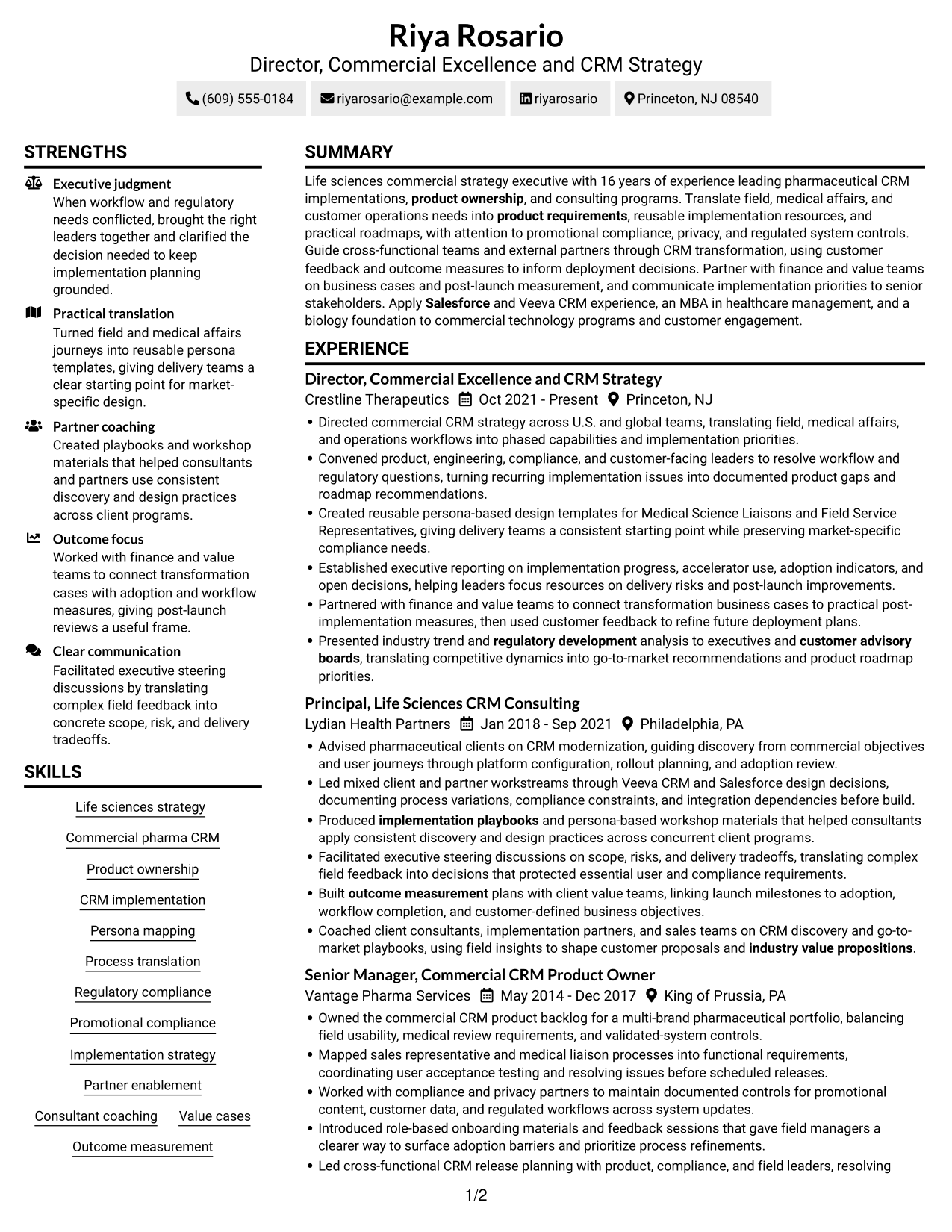 Resume example — page 1