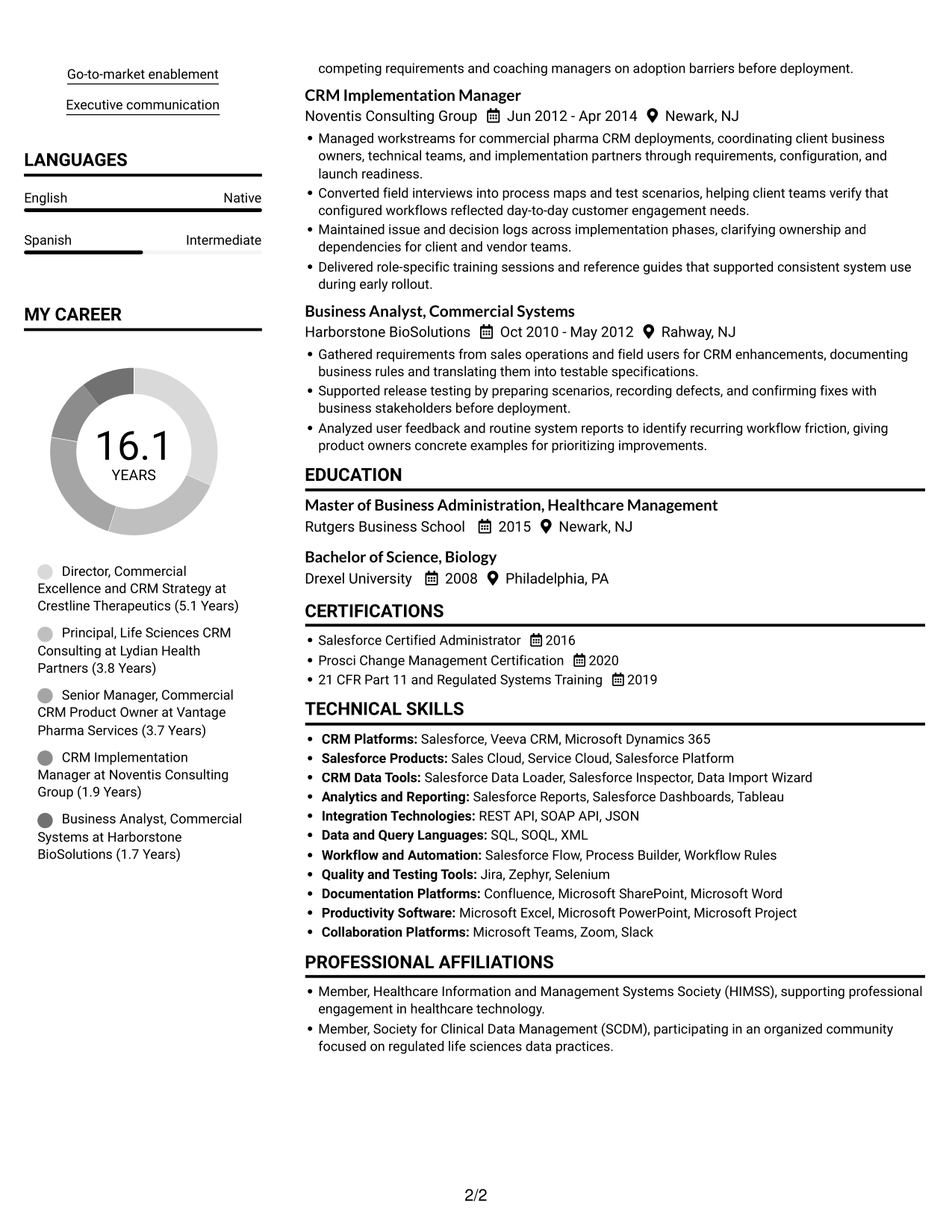 Resume example — page 2