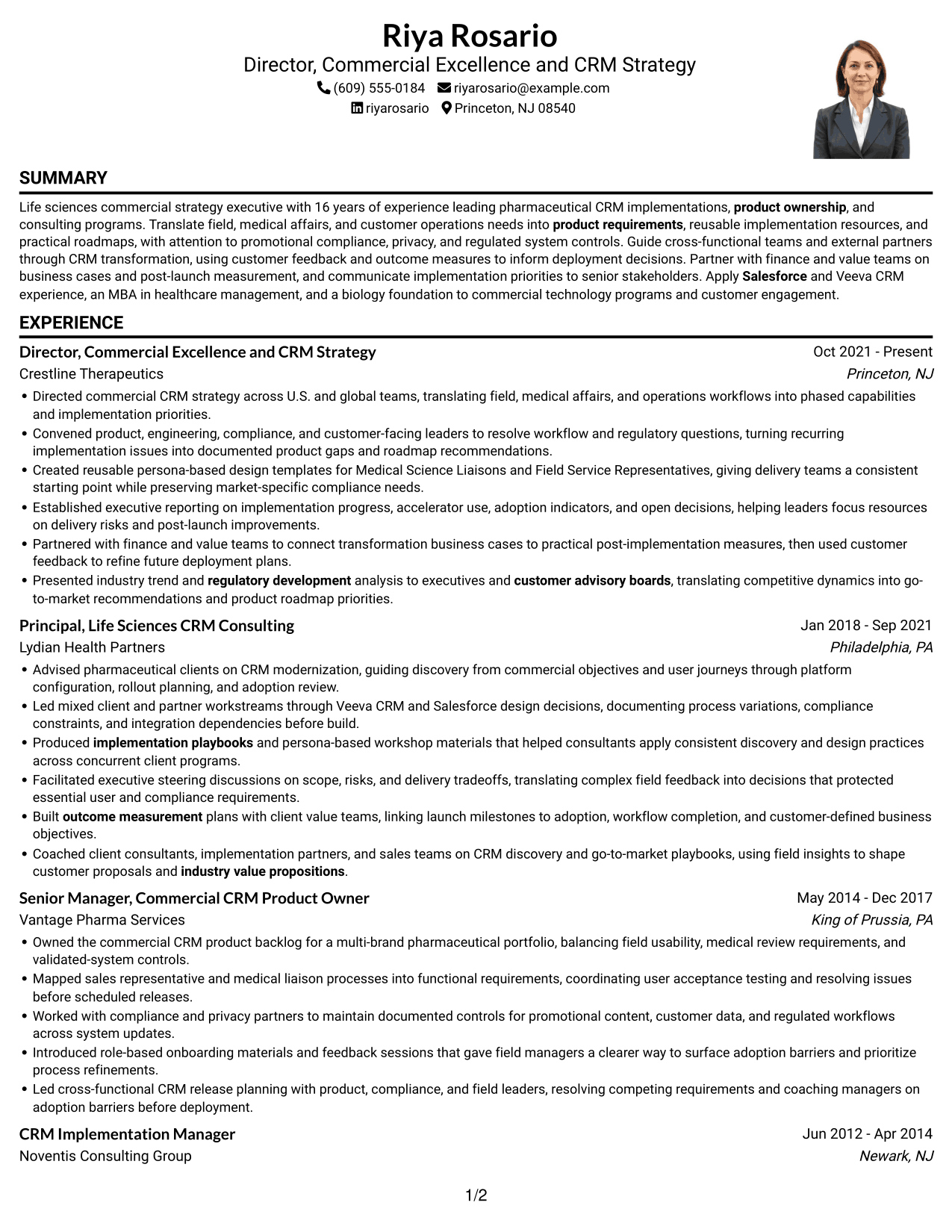 Resume example — page 1