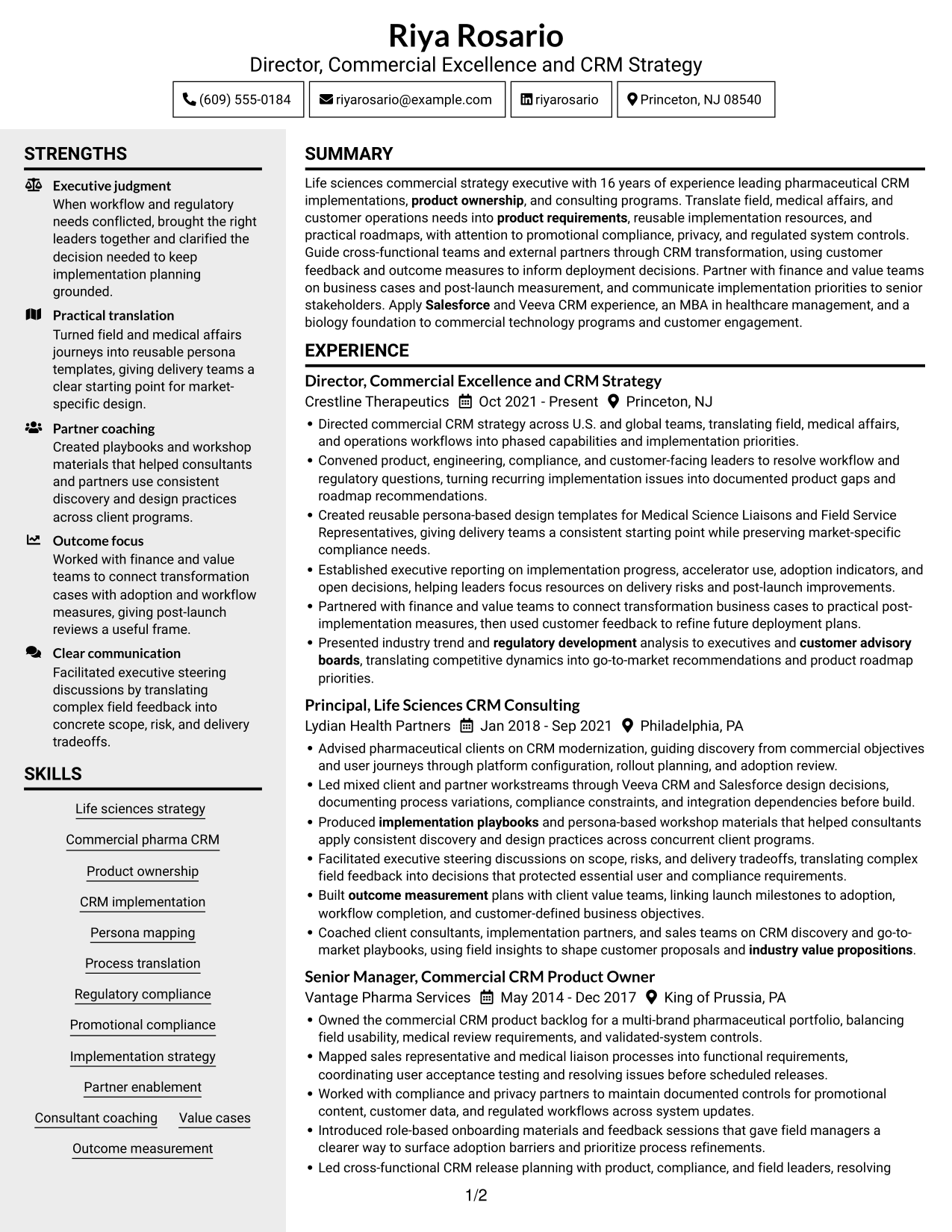 Resume example — page 1
