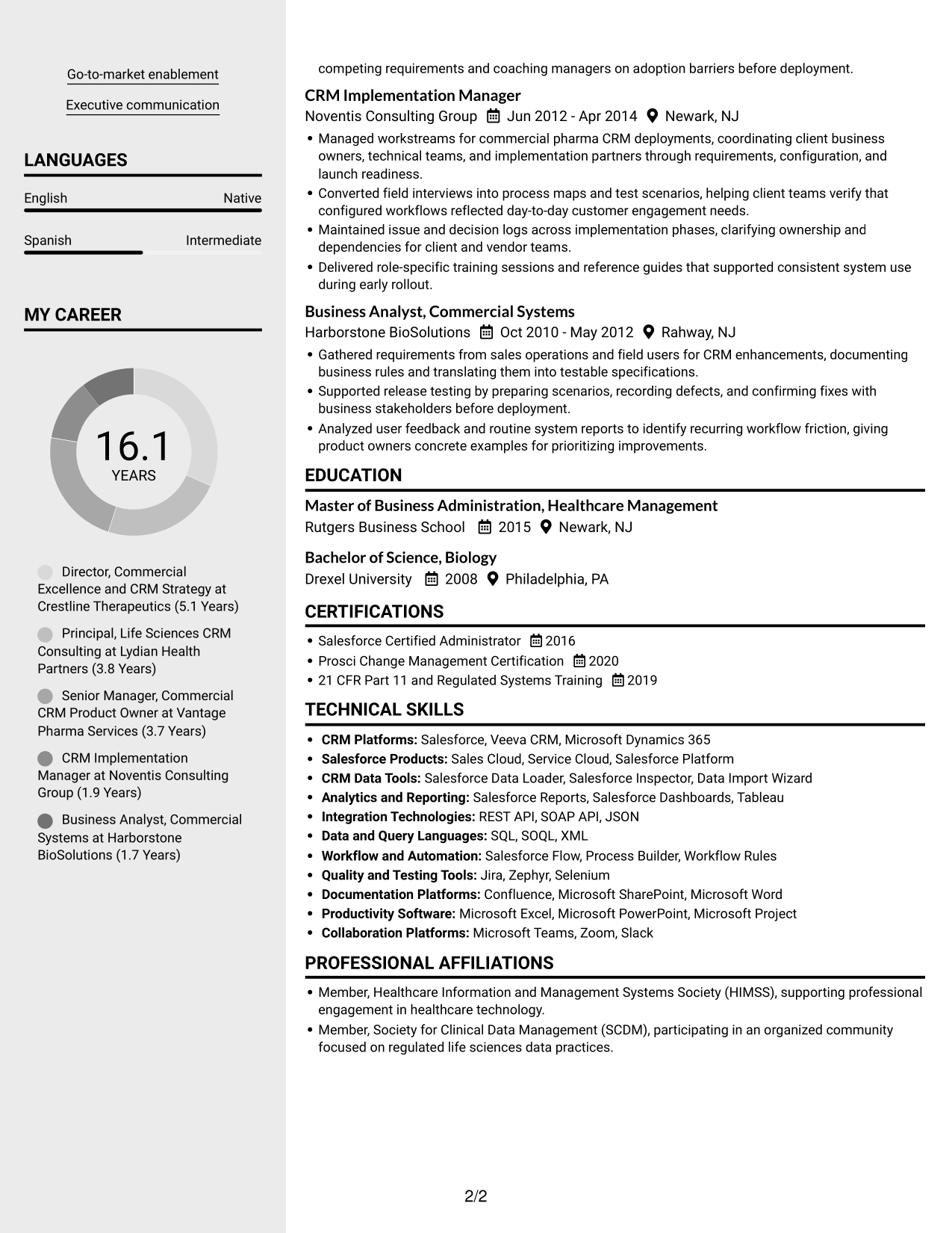 Resume example — page 2