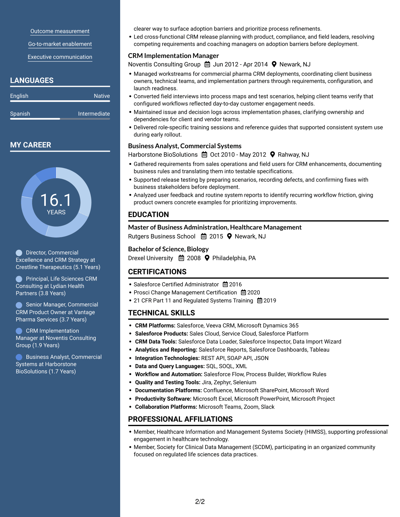 Resume example — page 2