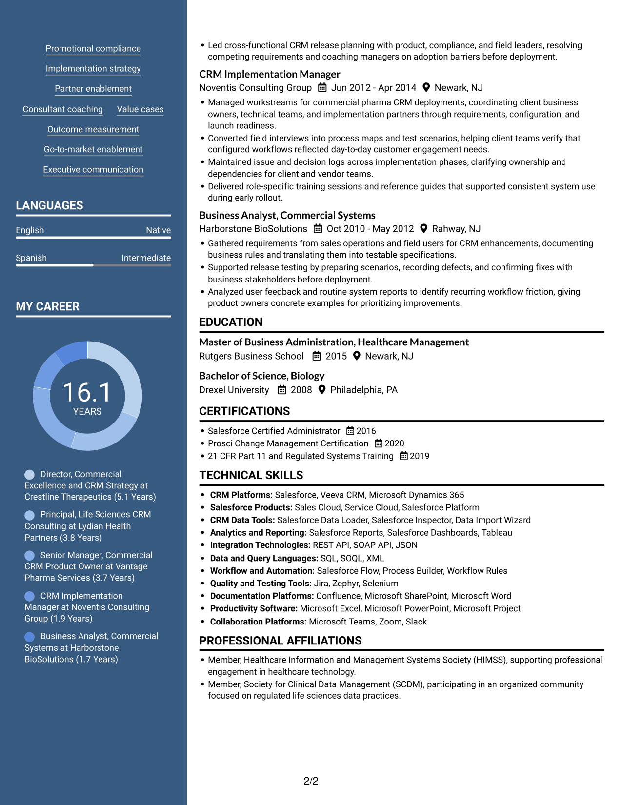 Resume example — page 2